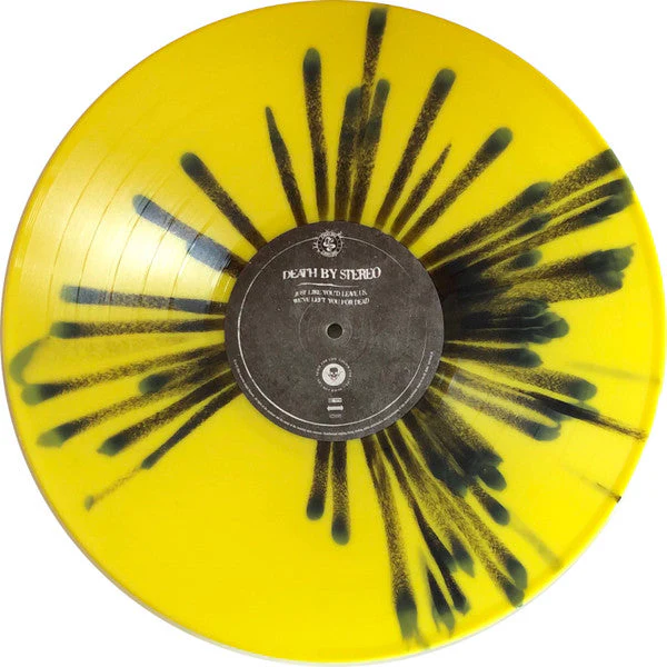 DEATH BY STEREO 'JUST LIKE YOU'D LEAVE US, WE'VE LEFT YOU FOR' 12" EP - IMPORT - YELLOW/BLACK/SPLATTER - Image 2