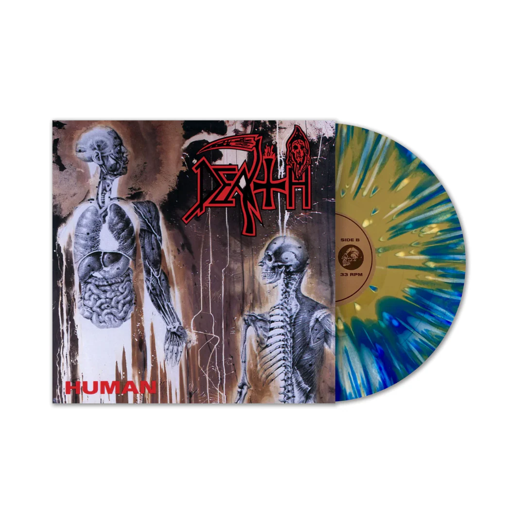 DEATH 'HUMAN' LP - WHITE/BLUE/GOLD/SPLATTER - Image 2