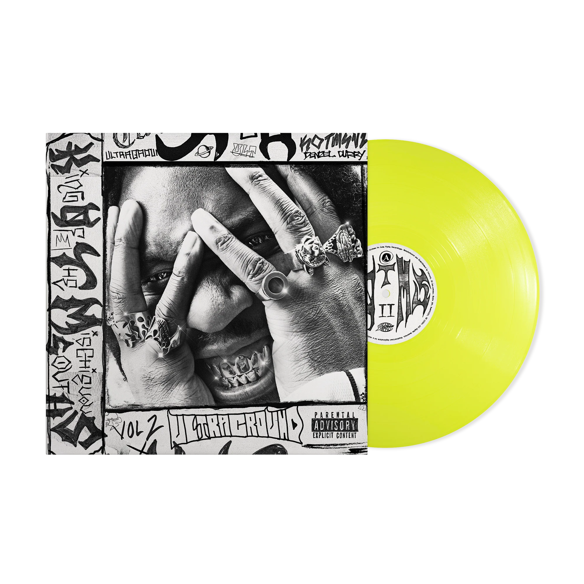 DENZEL CURRY ‘KING OF THE MISCHIEVOUS SOUTH VOL. 2’ LP - EXCLUSIVE - LTD. 500 - TRANSPARENT HIGHLIGHTER YELLOW