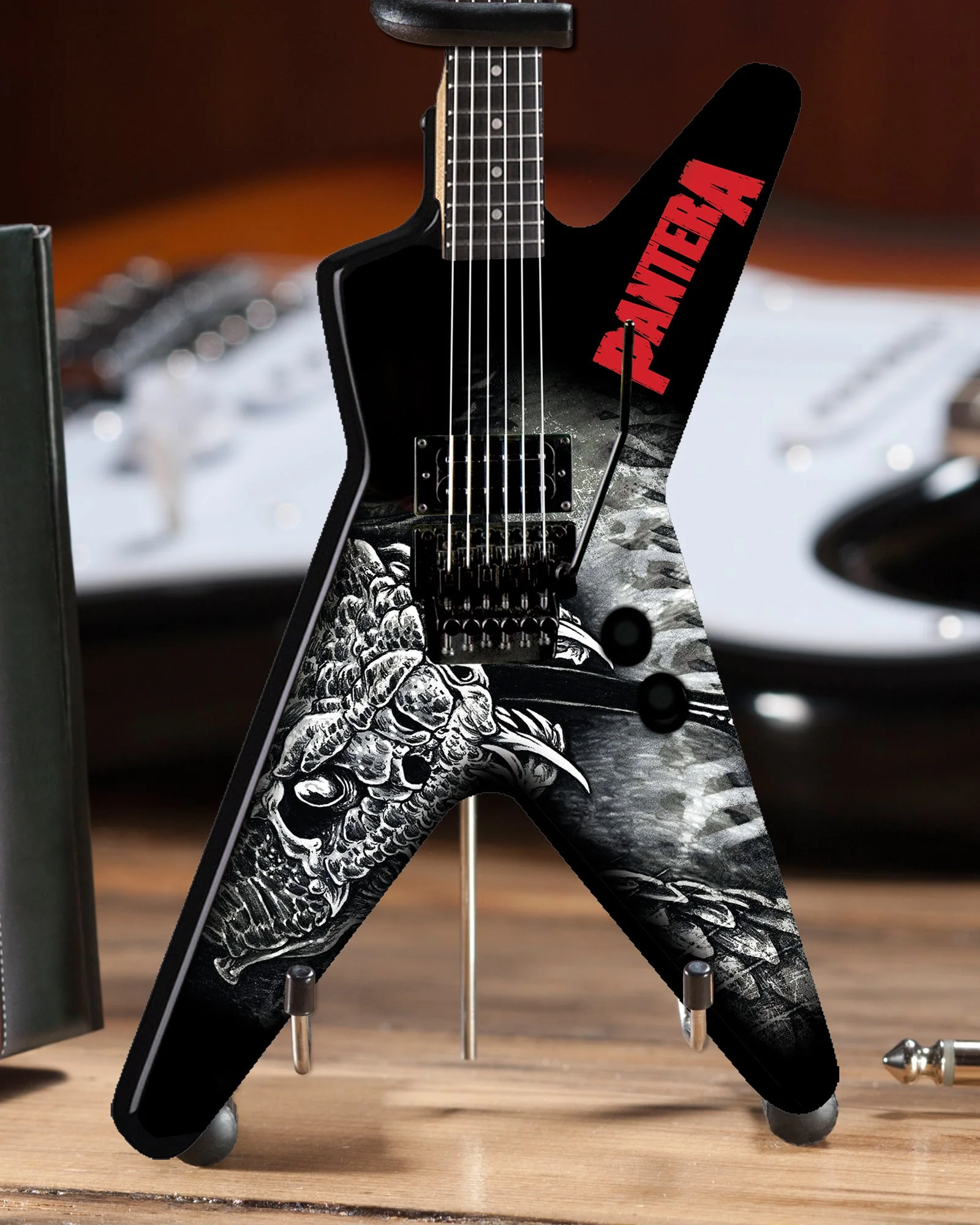 DIMEBAG PANTERA BLACK & WHITE SOUTHERN TRENDKILL DEAN ML MINI GUITAR MODEL - ARTIST PROOF EDITION - Image 2