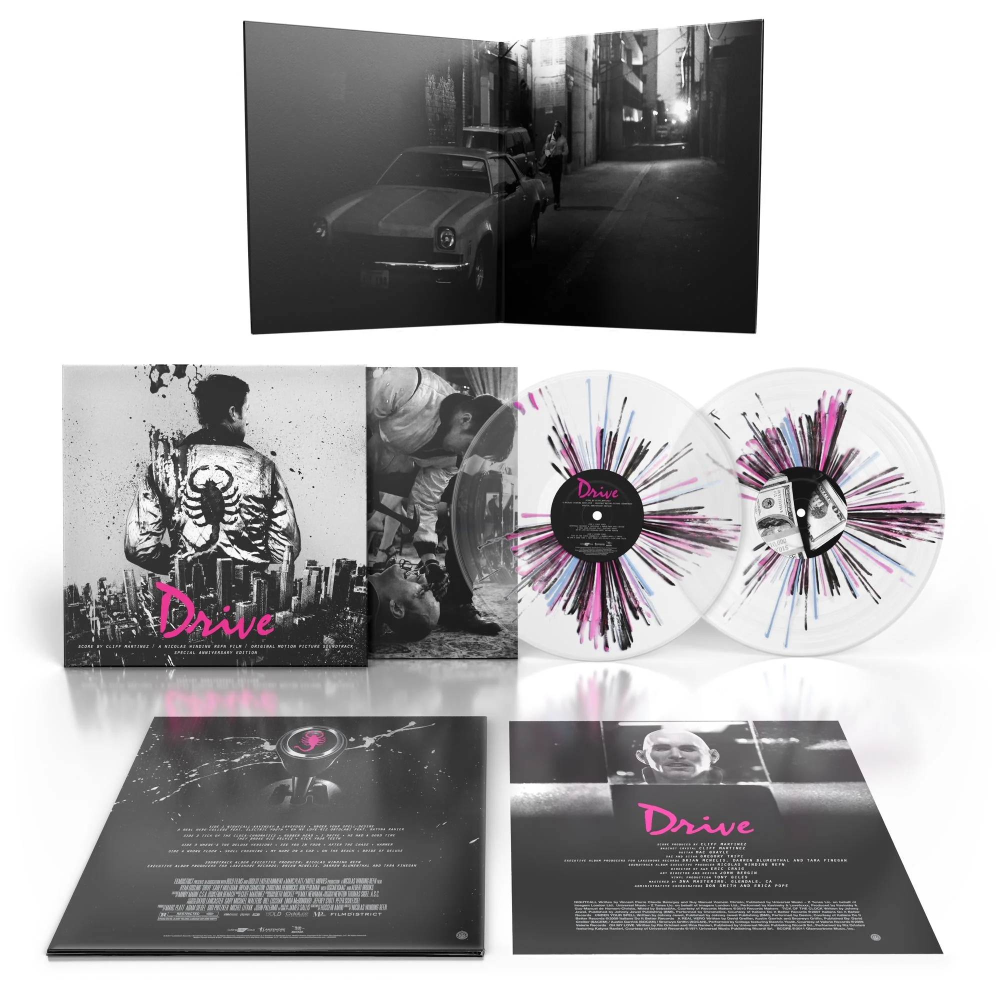 DRIVE SOUNDTRACK 10TH ANNIVERSARY 2LP - NEON NOIR SPLATTER - Image 2