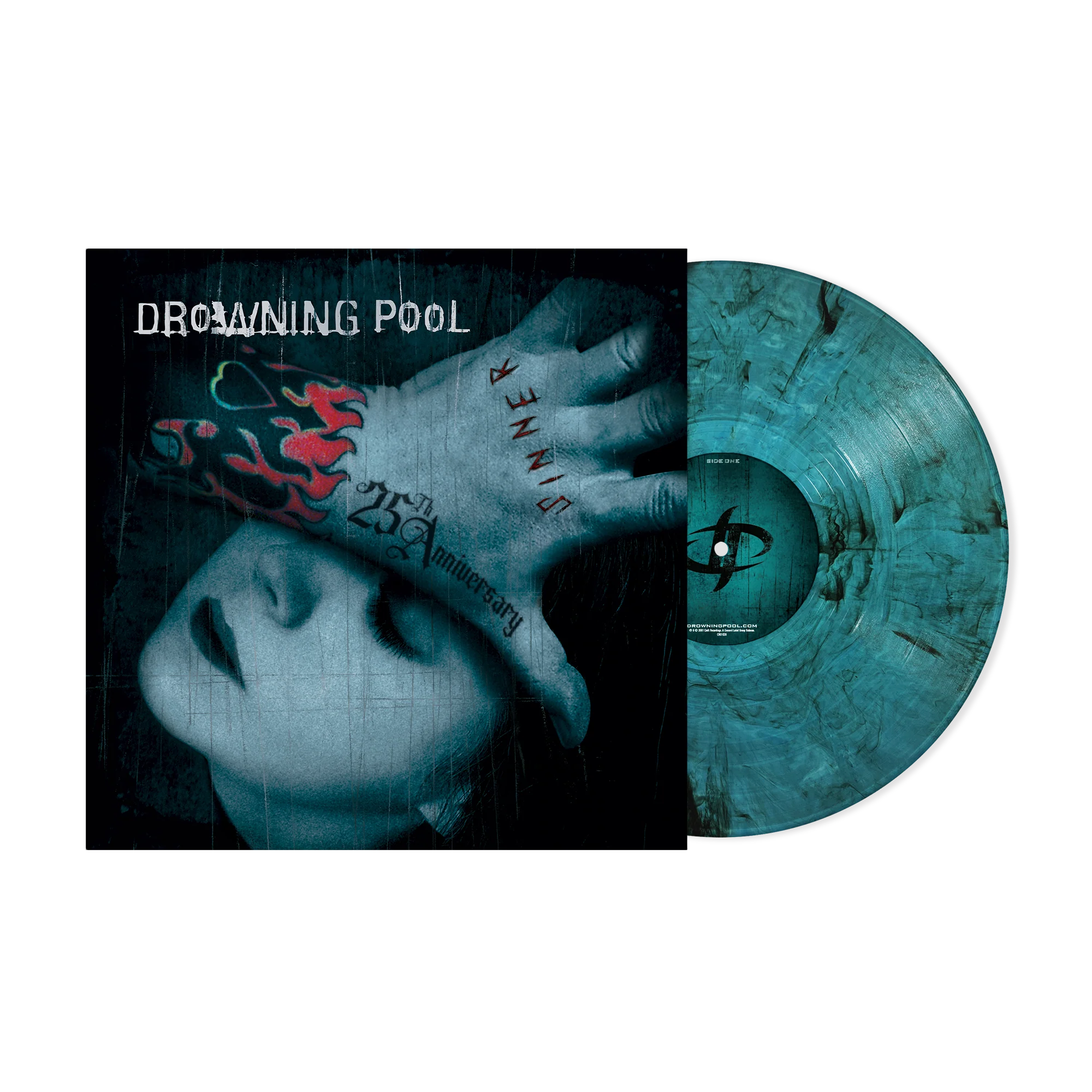 DROWNING POOL 'SINNER' 25TH ANNIVERSARY LP (Sea Blue Smoke Vinyl)