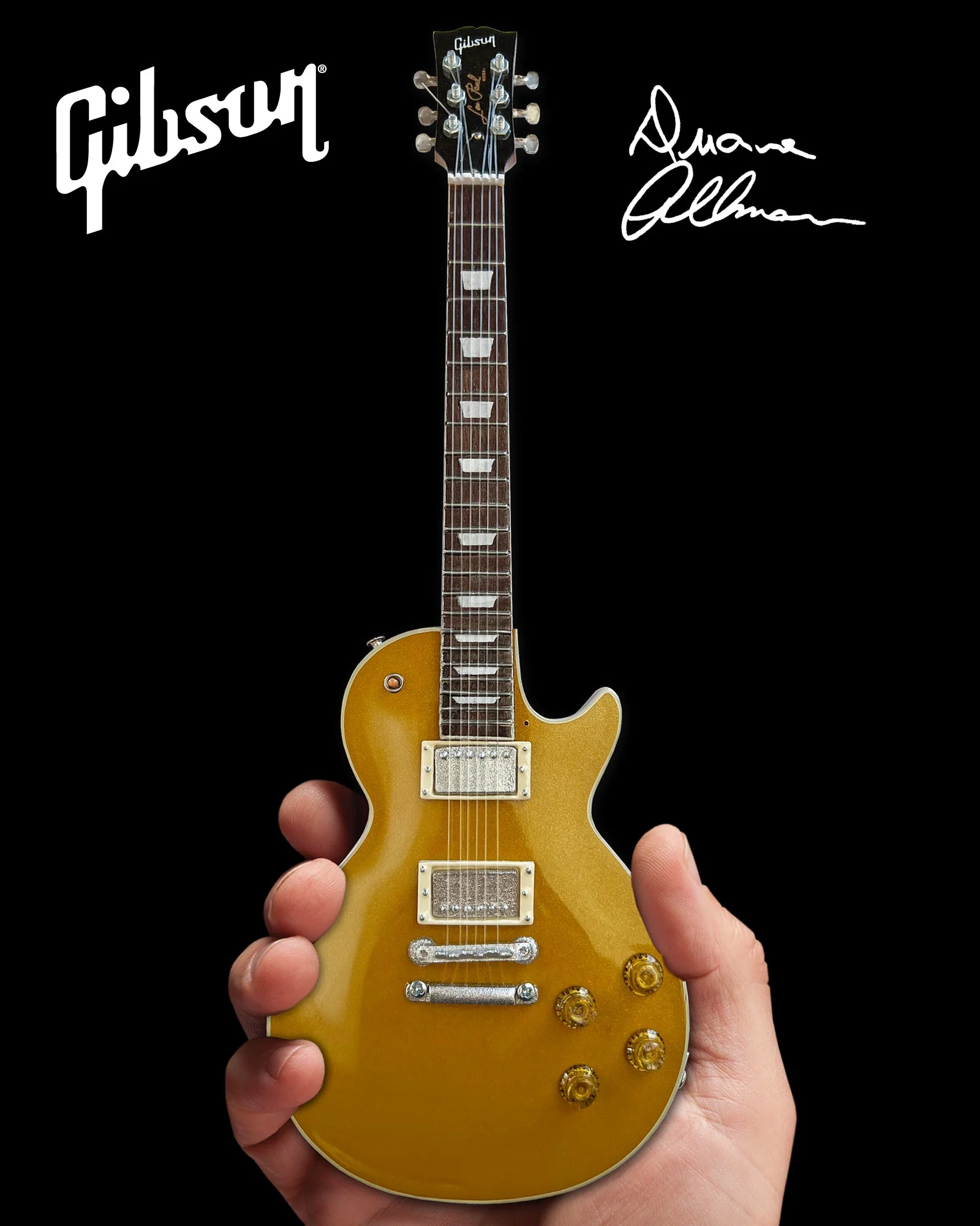 DUANE ALLMAN 1957 GIBSON LES PAUL GOLDTOP MINI GUITAR MODEL - Image 2