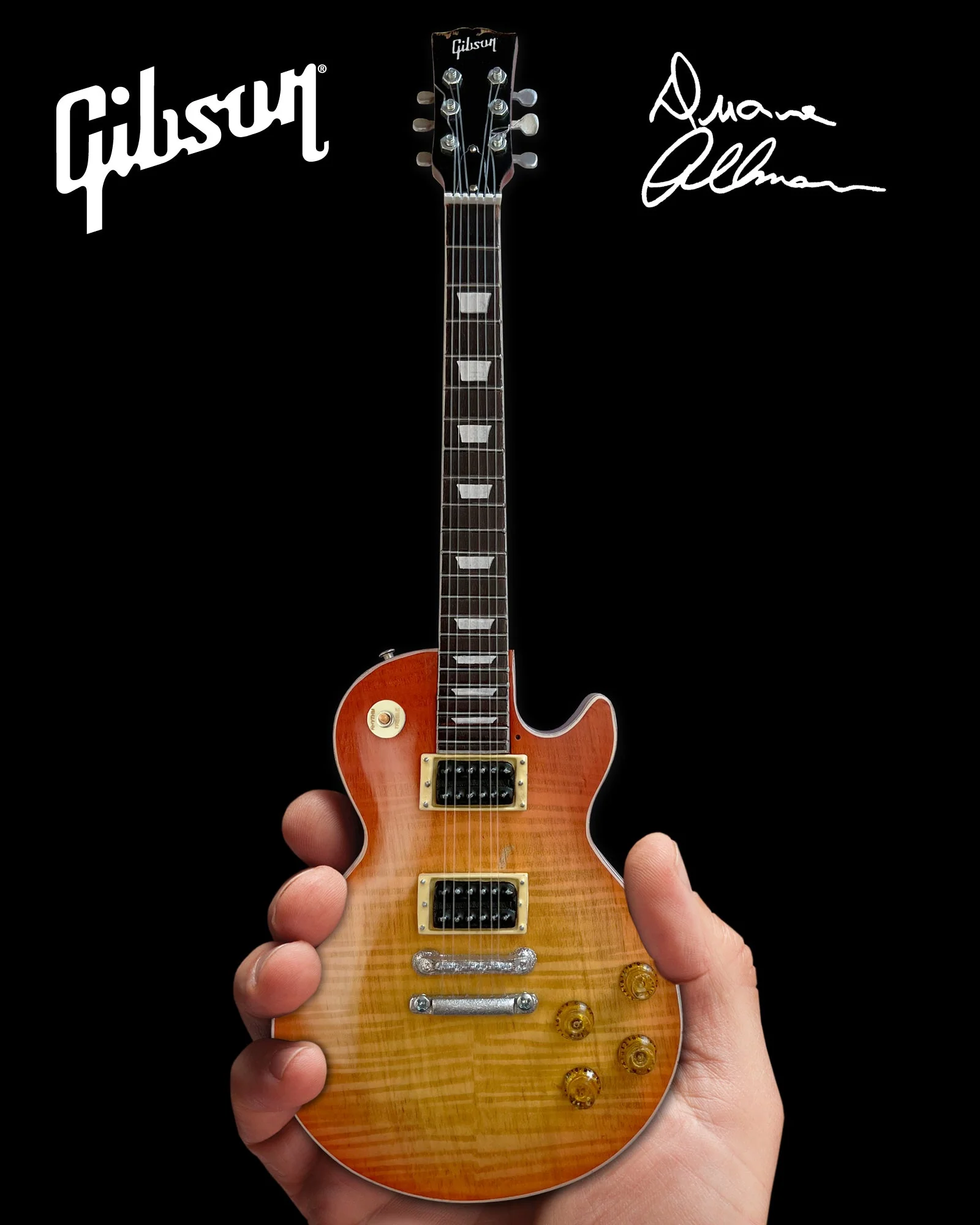 DUANE ALLMAN 1959 GIBSON LES PAUL CHERRY SUNBURST MINIATURE GUITAR MODEL - Image 2