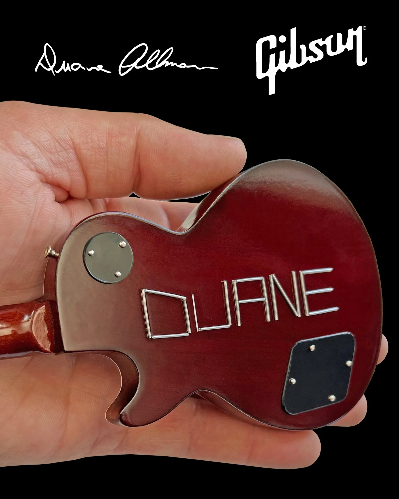 DUANE ALLMAN SET OF 3 GIBSON LES PAUL SIGNATURE MINI GUITAR MODELS - Image 3