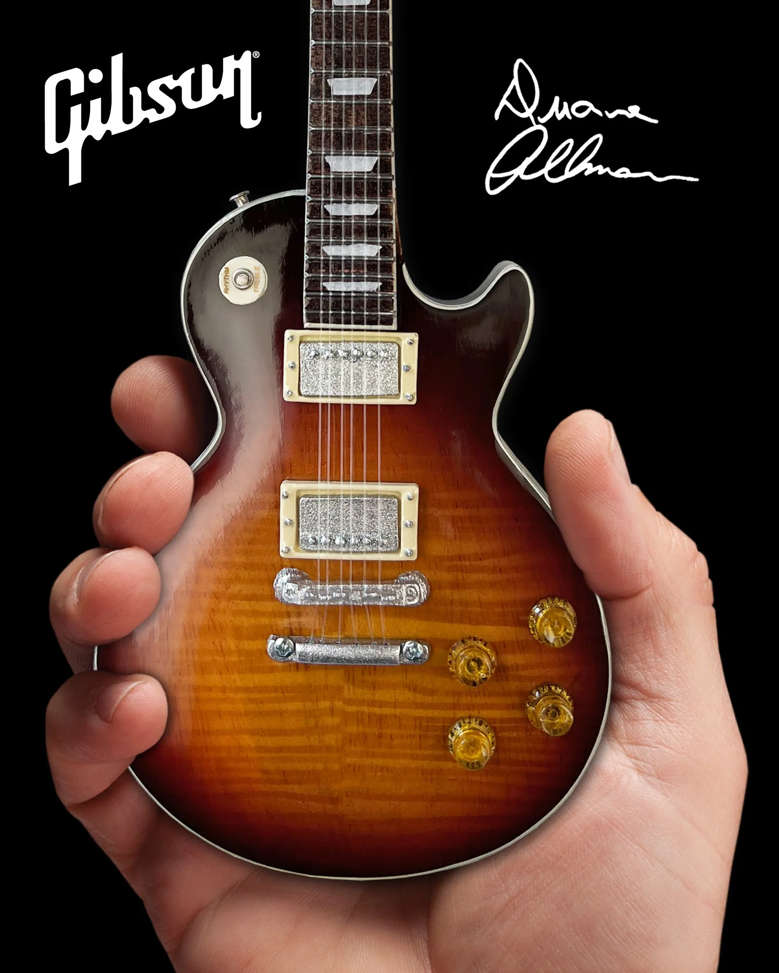 DUANE ALLMAN SET OF 3 GIBSON LES PAUL SIGNATURE MINI GUITAR MODELS - Image 7