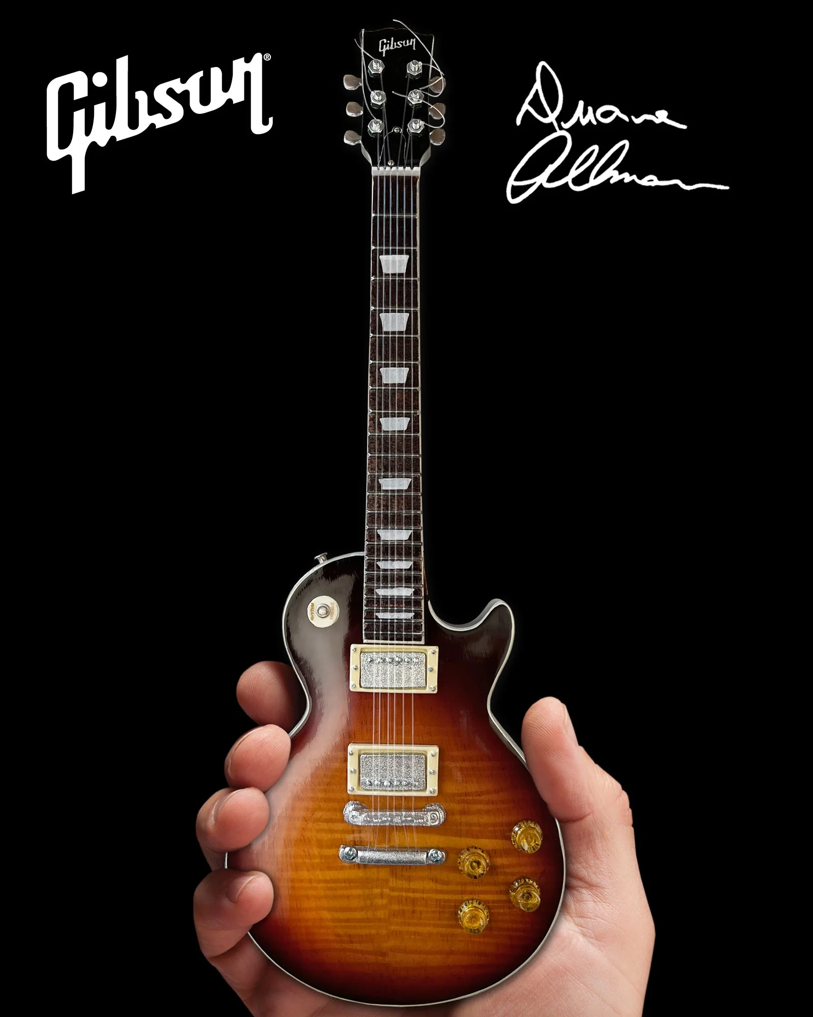 DUANE ALLMAN SET OF 3 GIBSON LES PAUL SIGNATURE MINI GUITAR MODELS - Image 8