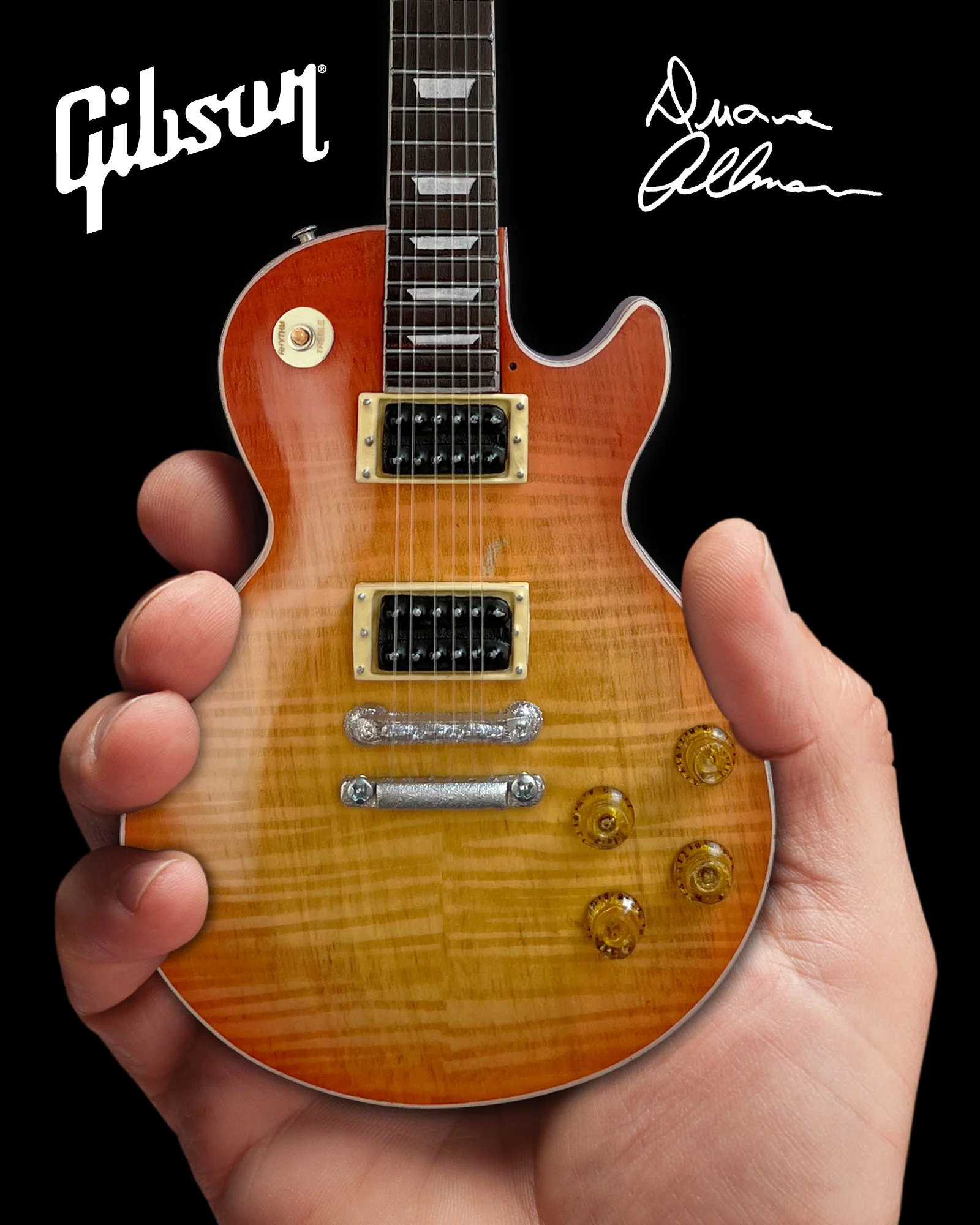 DUANE ALLMAN SET OF 3 GIBSON LES PAUL SIGNATURE MINI GUITAR MODELS - Image 9