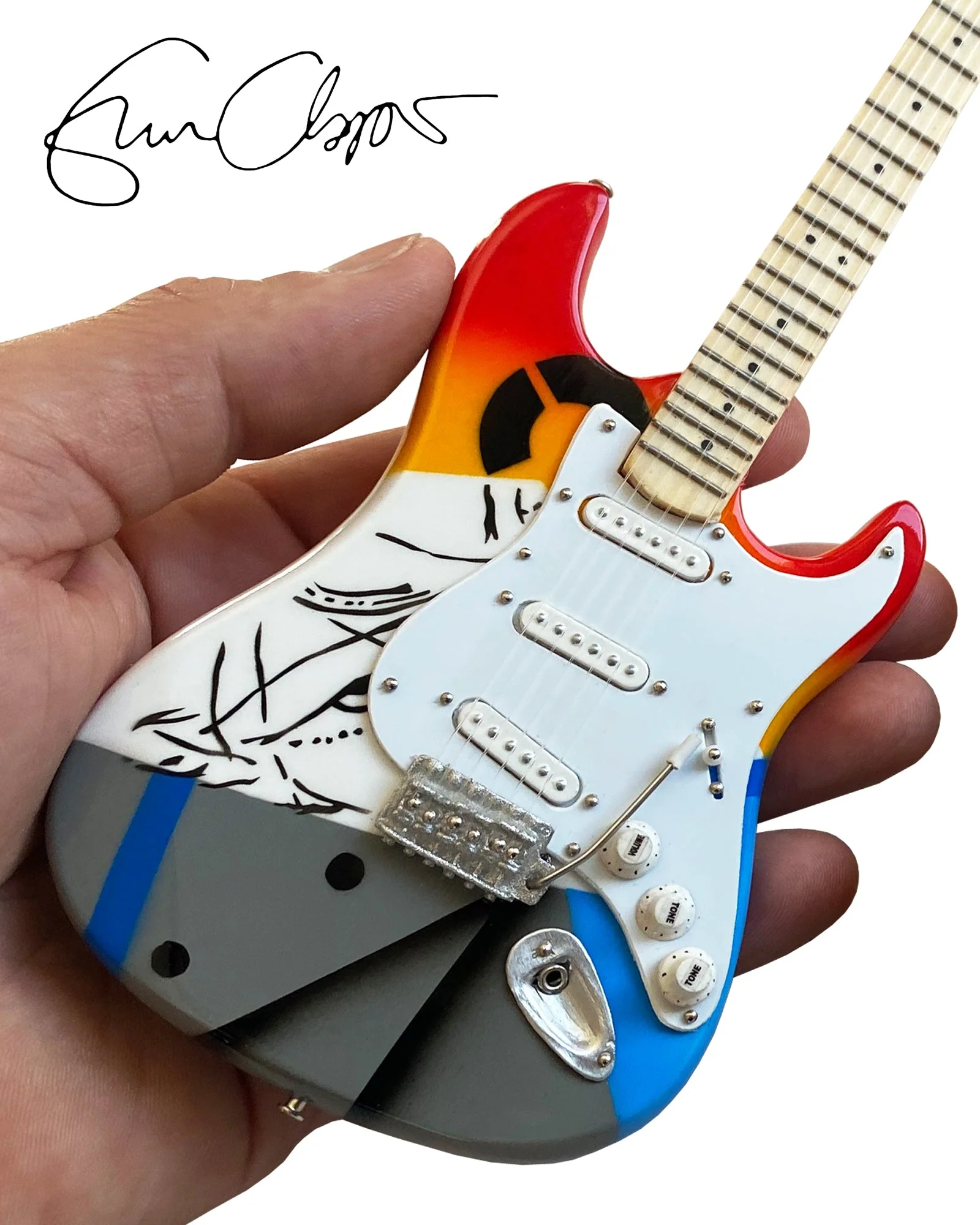 ERIC CLAPTON CRASH ONE "OVER THE RAINBOW" MINI GUITAR REPLICA - OFFICIALLY LICENSED FENDER® - Image 2