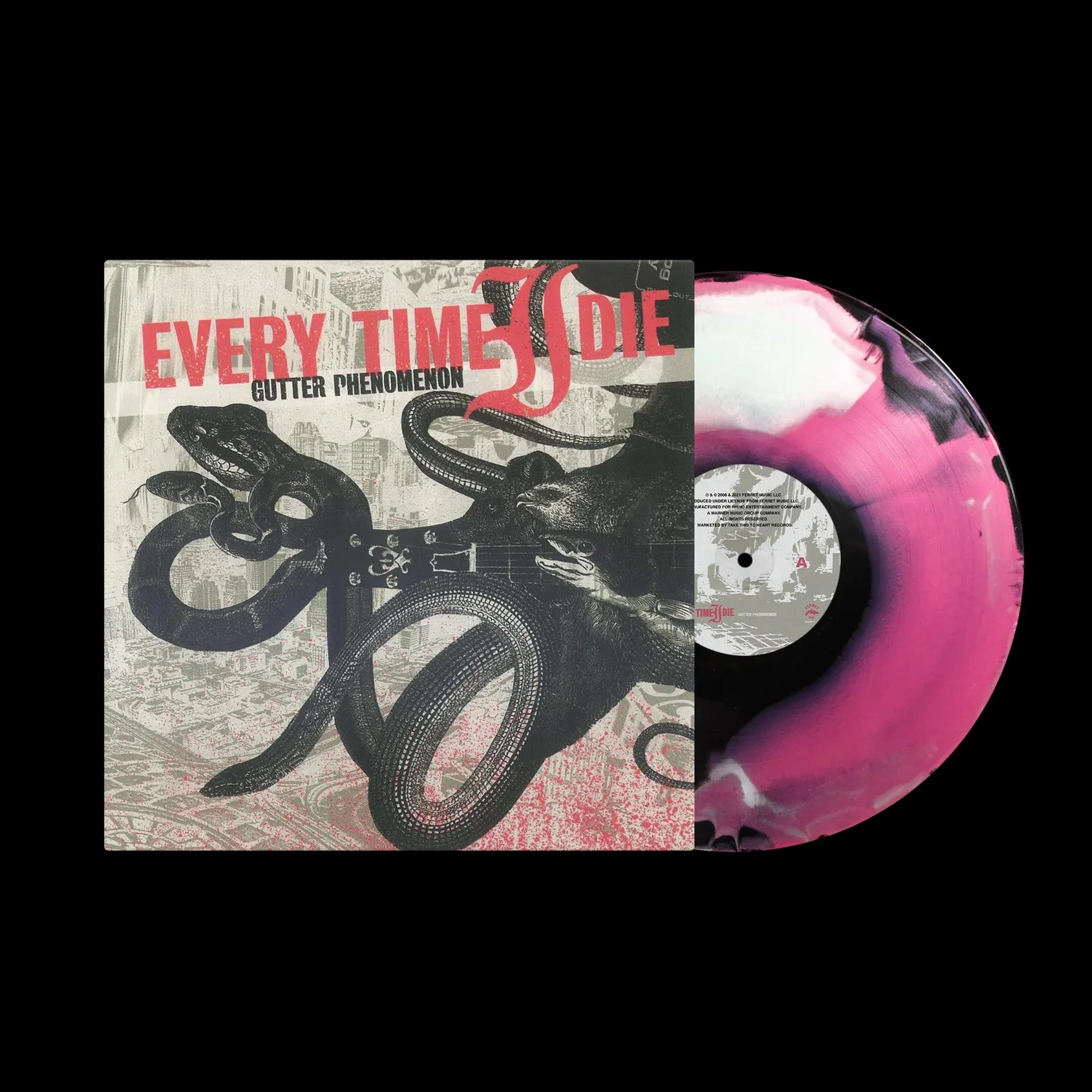 EVERY TIME I DIE 'GUTTER PHENOMENON' LP - HOT PINK/WHITE/BLACK