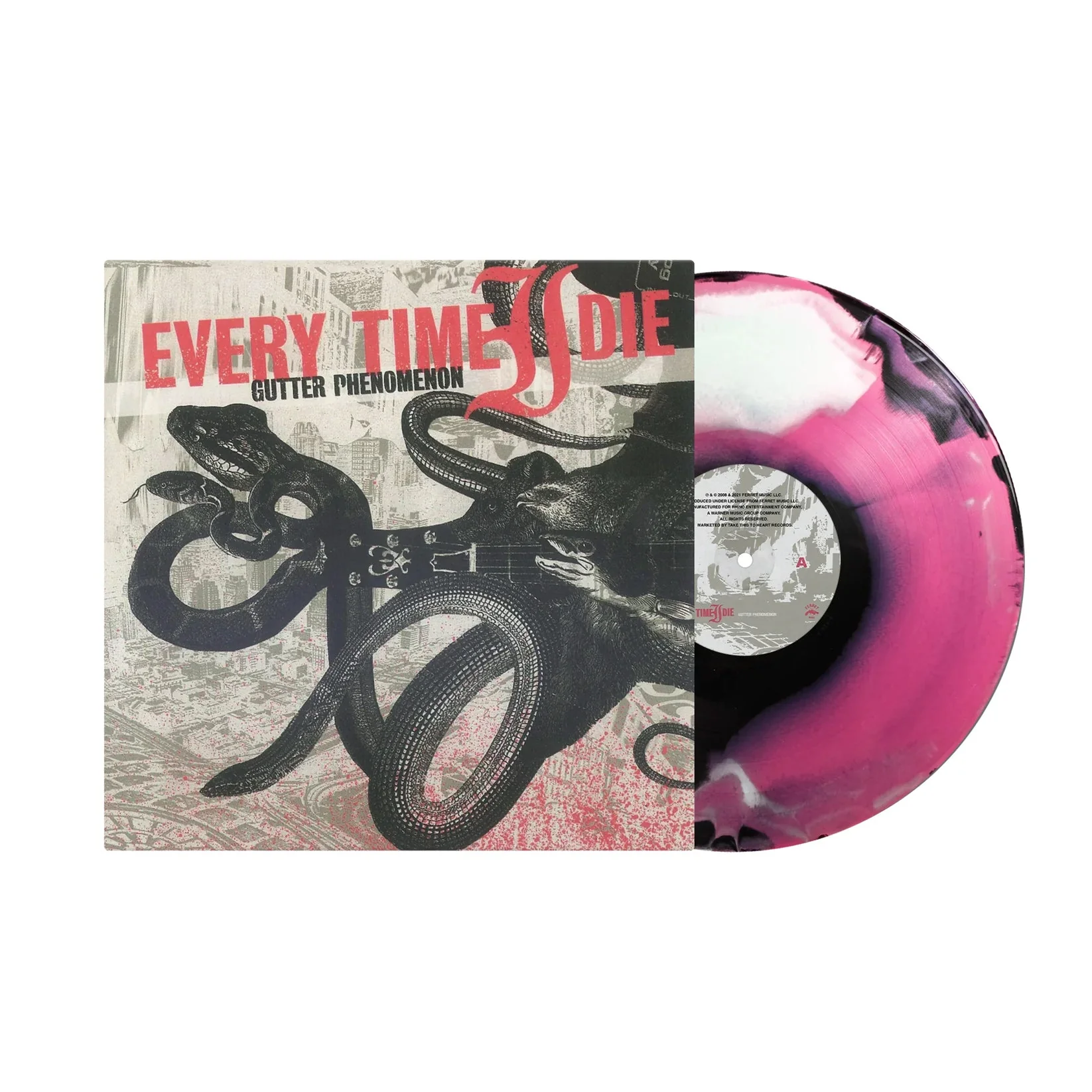 EVERY TIME I DIE 'GUTTER PHENOMENON' LP - HOT PINK/WHITE/BLACK - Image 2