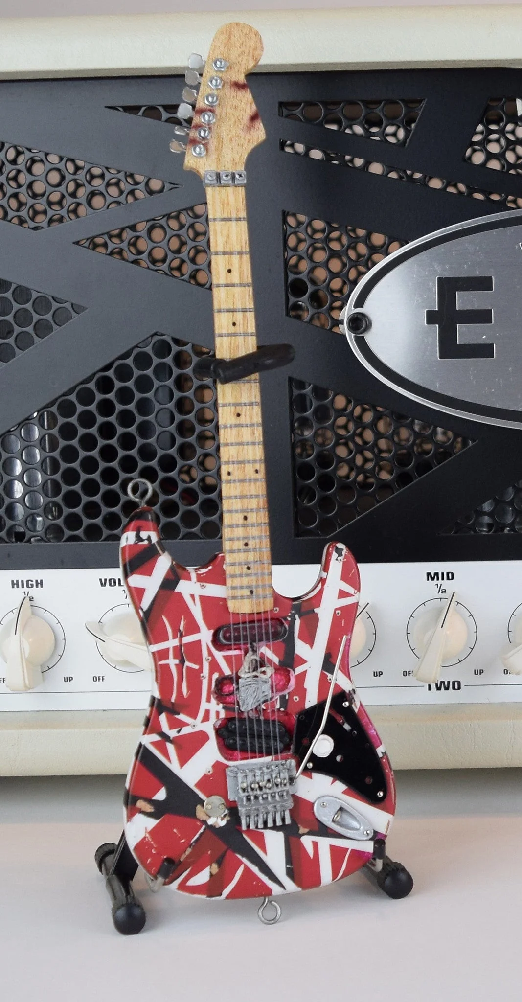 EVH "FRANKENSTEIN" EDDIE VAN HALEN MINI GUITAR REPLICA COLLECTIBLE - OFFICIALLY LICENSED - Image 4