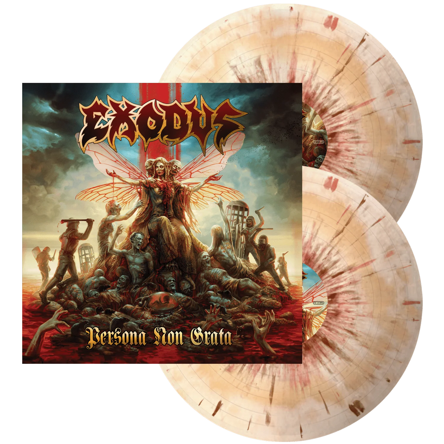 EXODUS 'PERSONA NON GRATA' 2LP - LTD. 300 - BONE/BEER SWIRL/BROWN SPLATTER