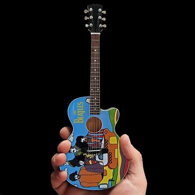 THE BEATLES - FAB FOUR YELLOW SUBMARINE MINI GUITAR - Image 2