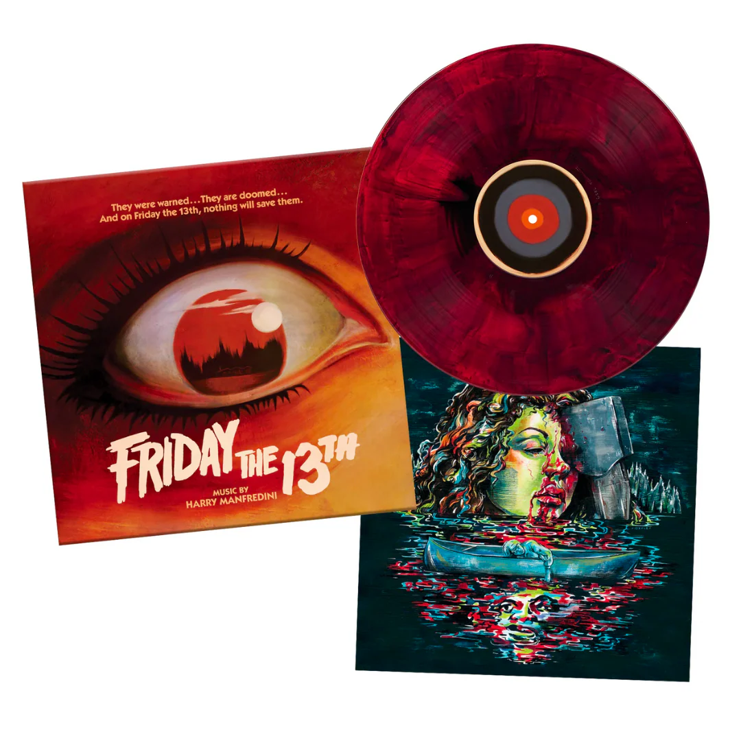FRIDAY THE 13TH SOUNDTRACK LP BY HARRY MANFREDINI - BLOOD RED/BLACK - Image 2