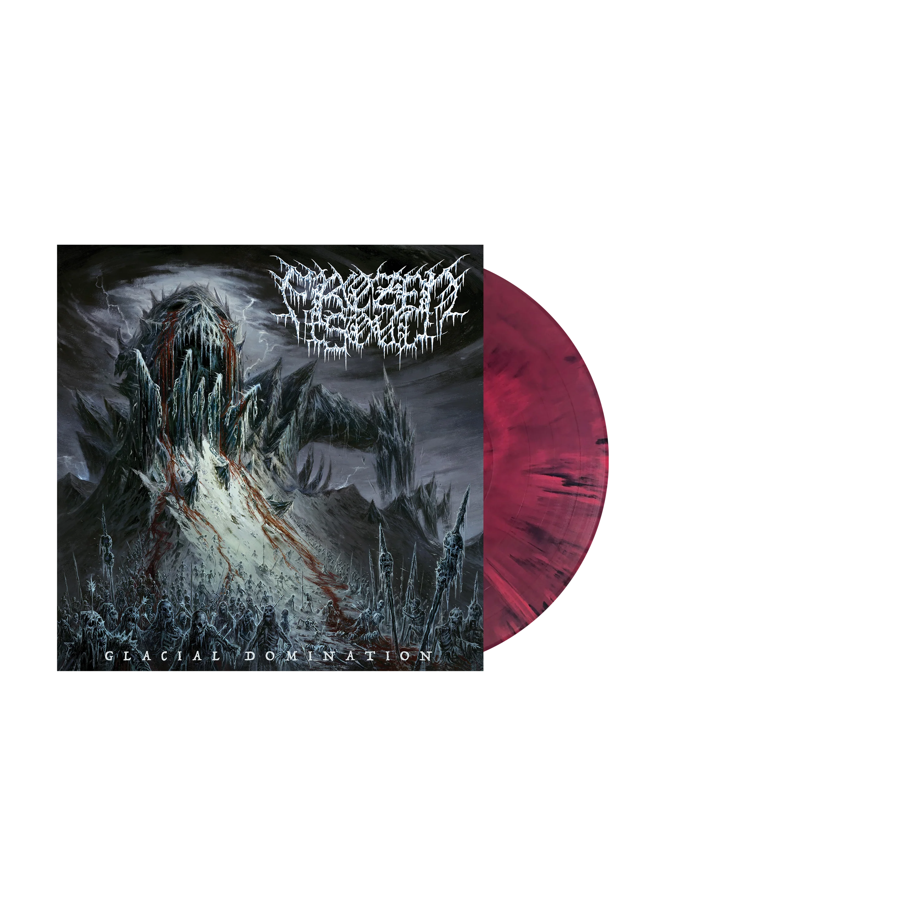 FROZEN SOUL ‘GLACIAL DOMINATION’ LP LTD. 300 - MAGENTA/BLACK MARBLE