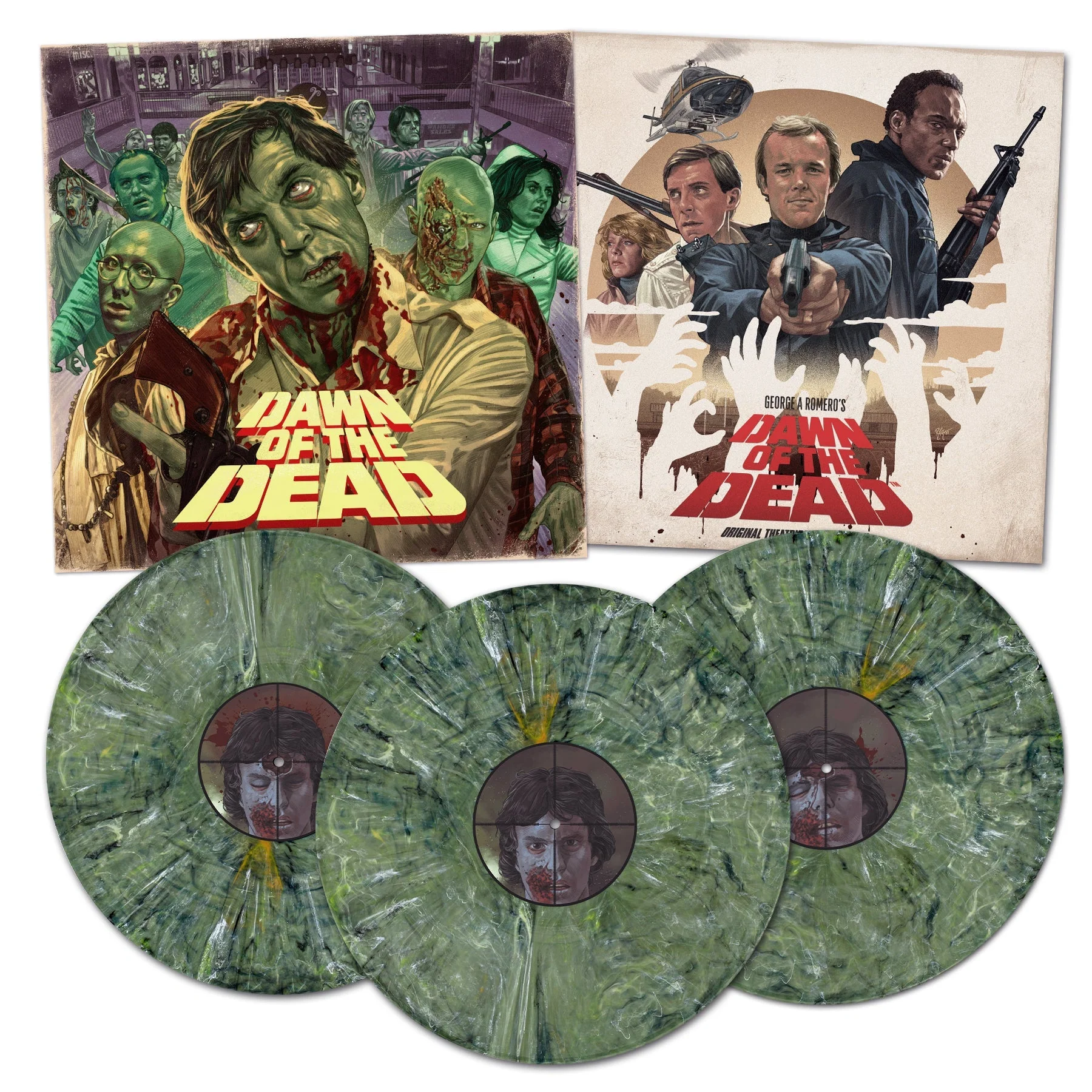 GEORGE A ROMERO'S DAWN OF THE DEAD SOUNDTRACK' 3LP ("Zombie" Marble Colored Vinyl - Image 2