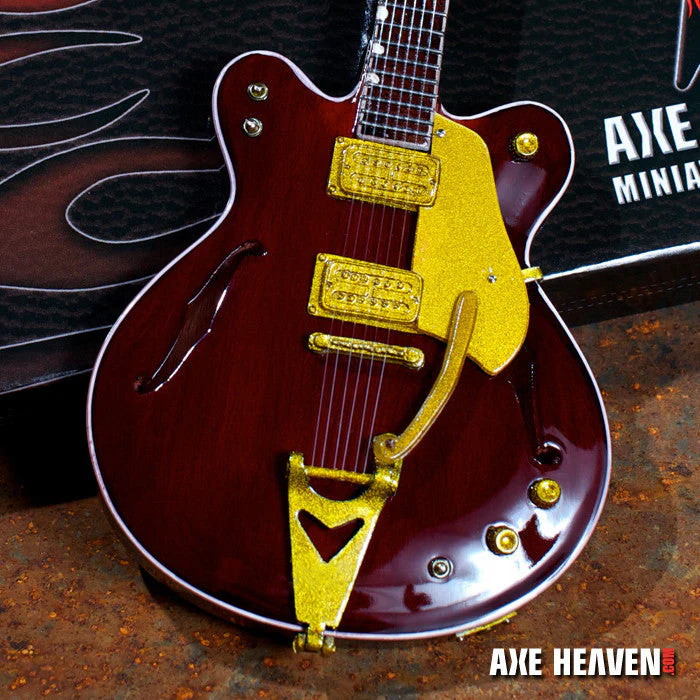 GEORGE HARRISON GRETSCH COUNTRY GENTLEMAN SIGNATURE ROSEWOOD HOLLOW BODY MINI GUITAR REPLICA COLLECTIBLE - Image 4