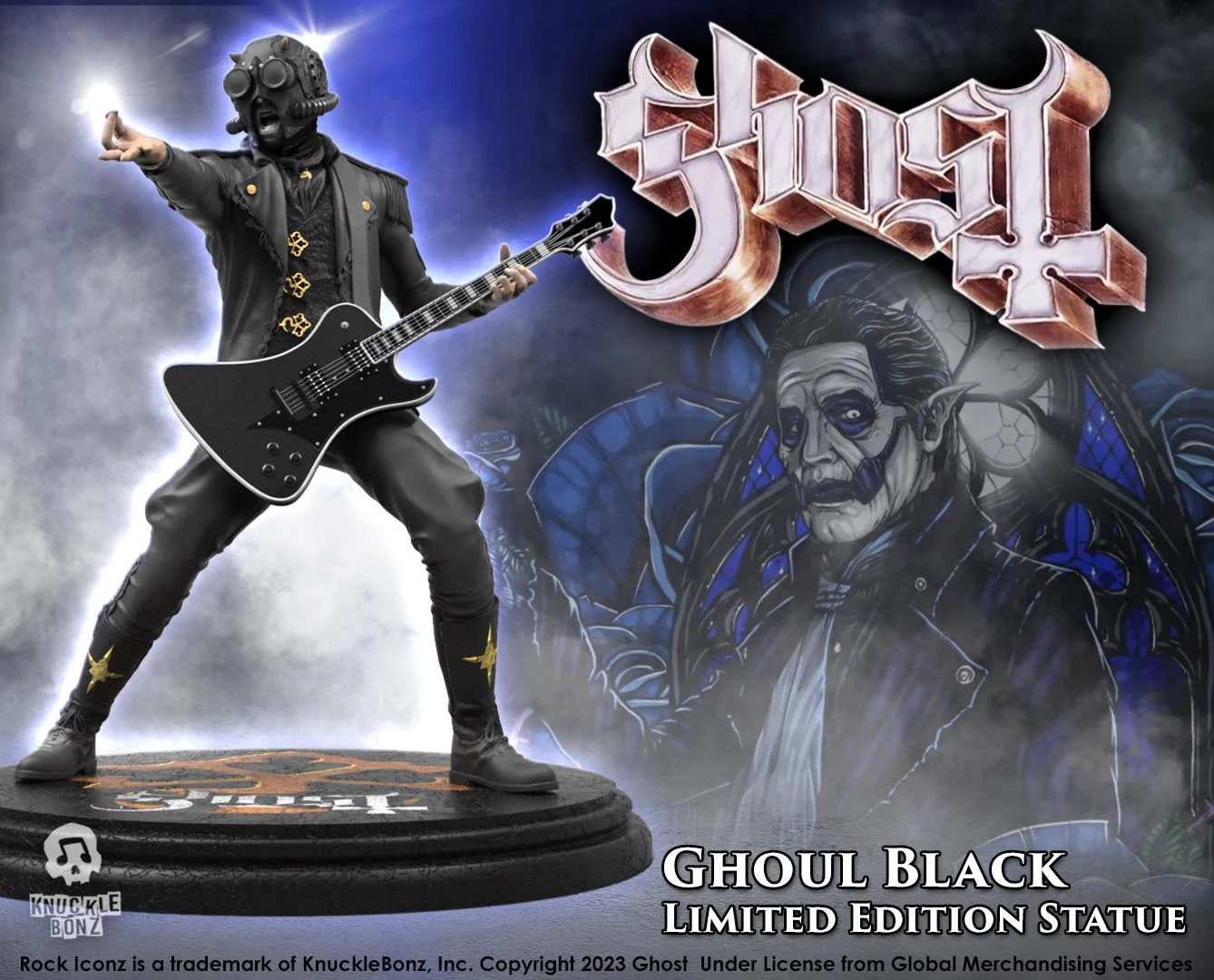 GHOST NAMELESS GHOUL II BLACK ICONZ KNUCKLEBONZ STATUE - Image 2