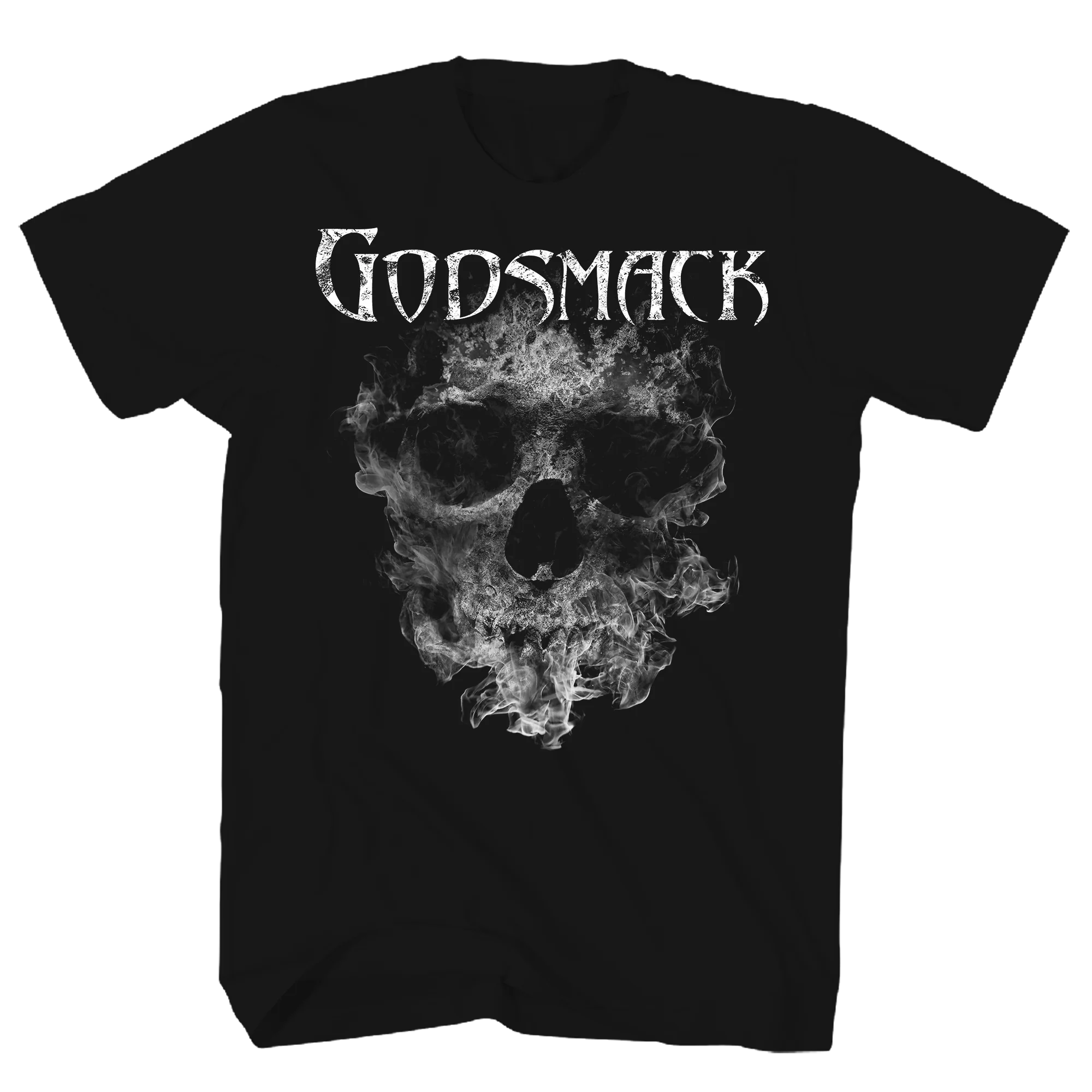 GODMACK SMOKING SKULL BLACK T-SHIRT/S