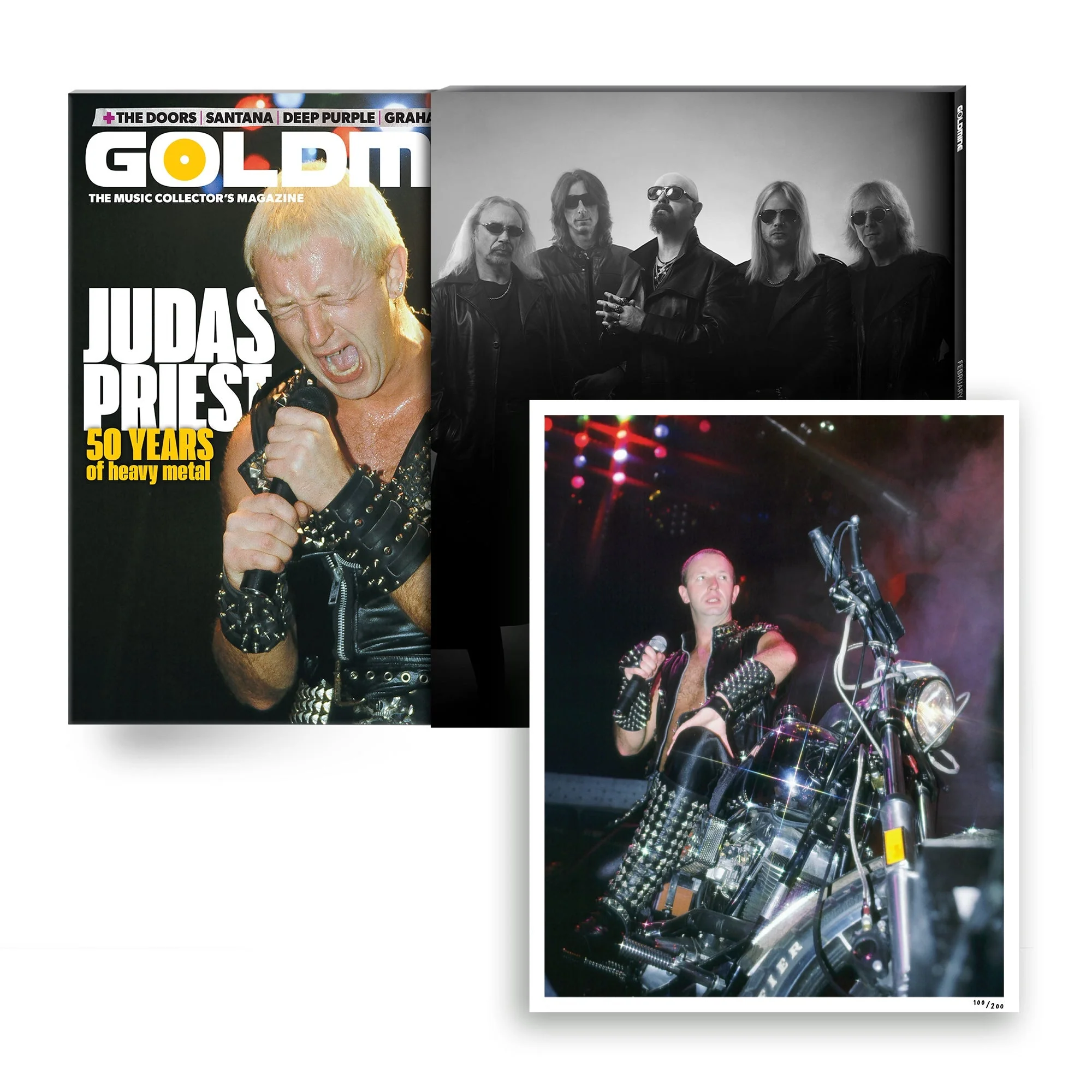 GOLDMINE x JUDAS PRIEST FEB/MAR 2022 ALTERNATE COVER ISSUE WITH HAND-NUMBERED SLIPCASE & PHOTO PRINT - EXCLUSIVE - LTD. 200