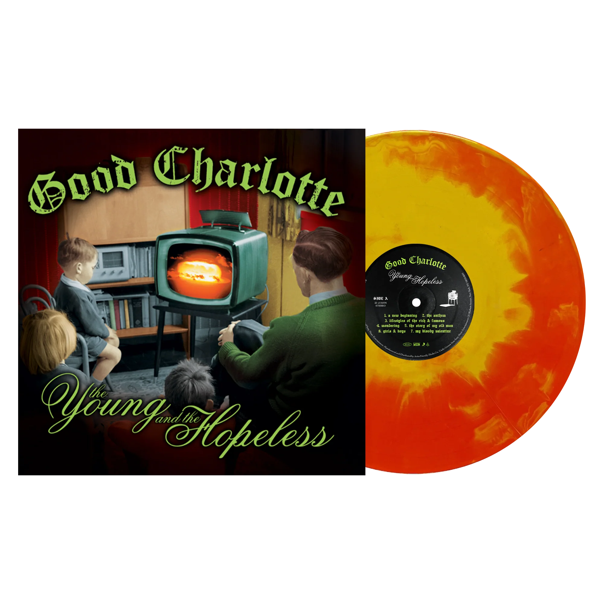 GOOD CHARLOTTE ‘THE YOUNG AND THE HOPELESS’ LP - EXCLUSIVE - LTD. 500 - ORANGE/YELLOW/HANDPOUR