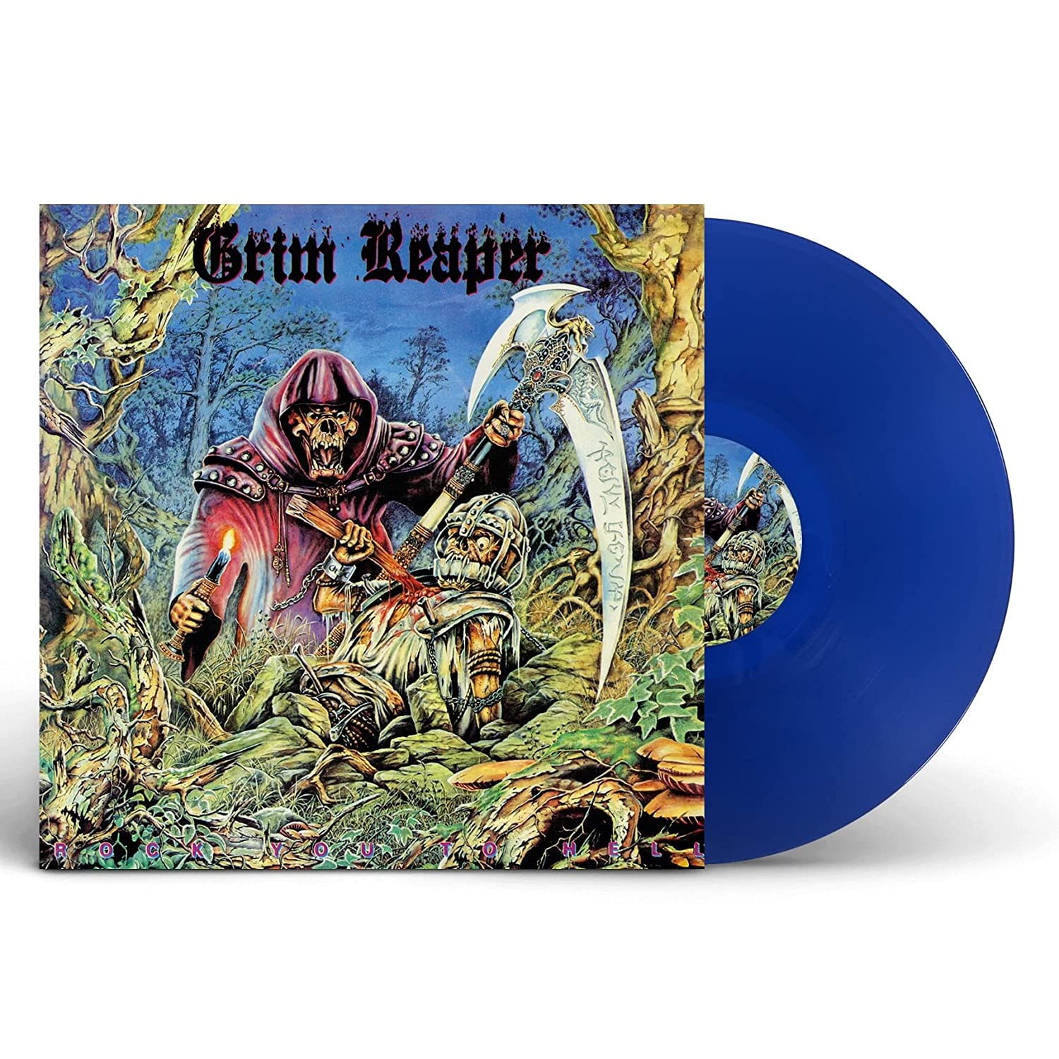 GRIM REAPER 'ROCK YOU TO HELL' LP - IMPORT - BLUE
