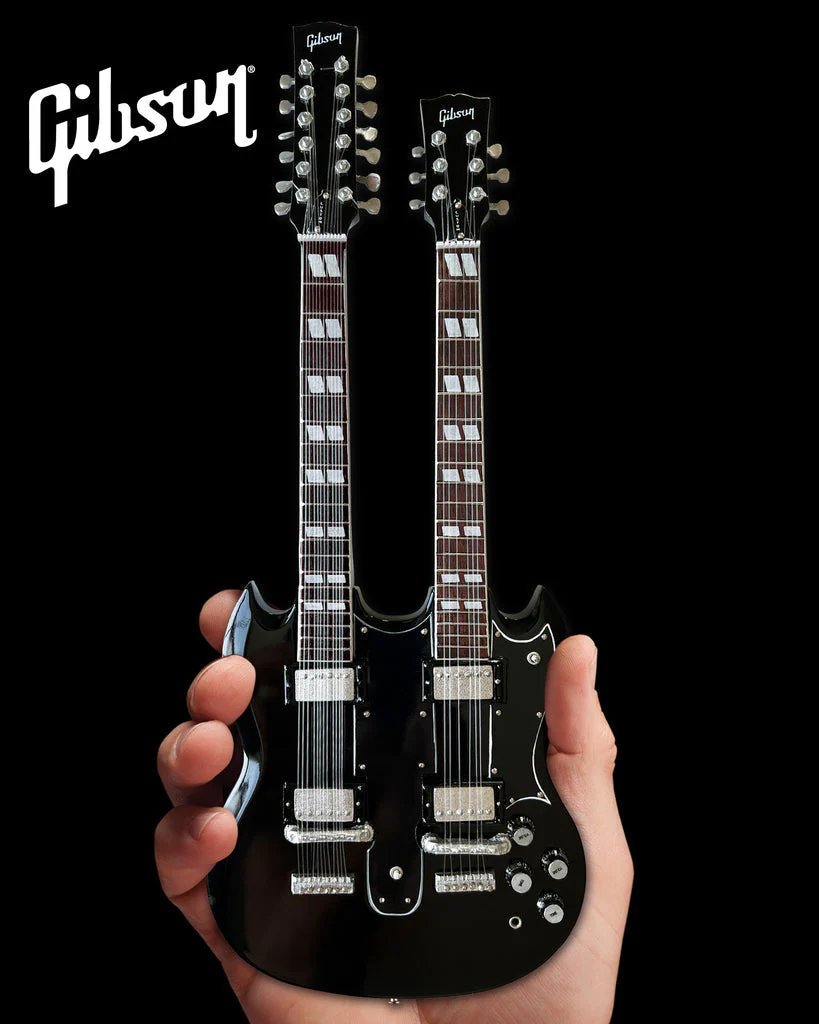 GUNS N' ROSES - SLASH - GIBSON 1966 EDS-1275 DOUBLENECK AGED MINI GUITAR - Image 2