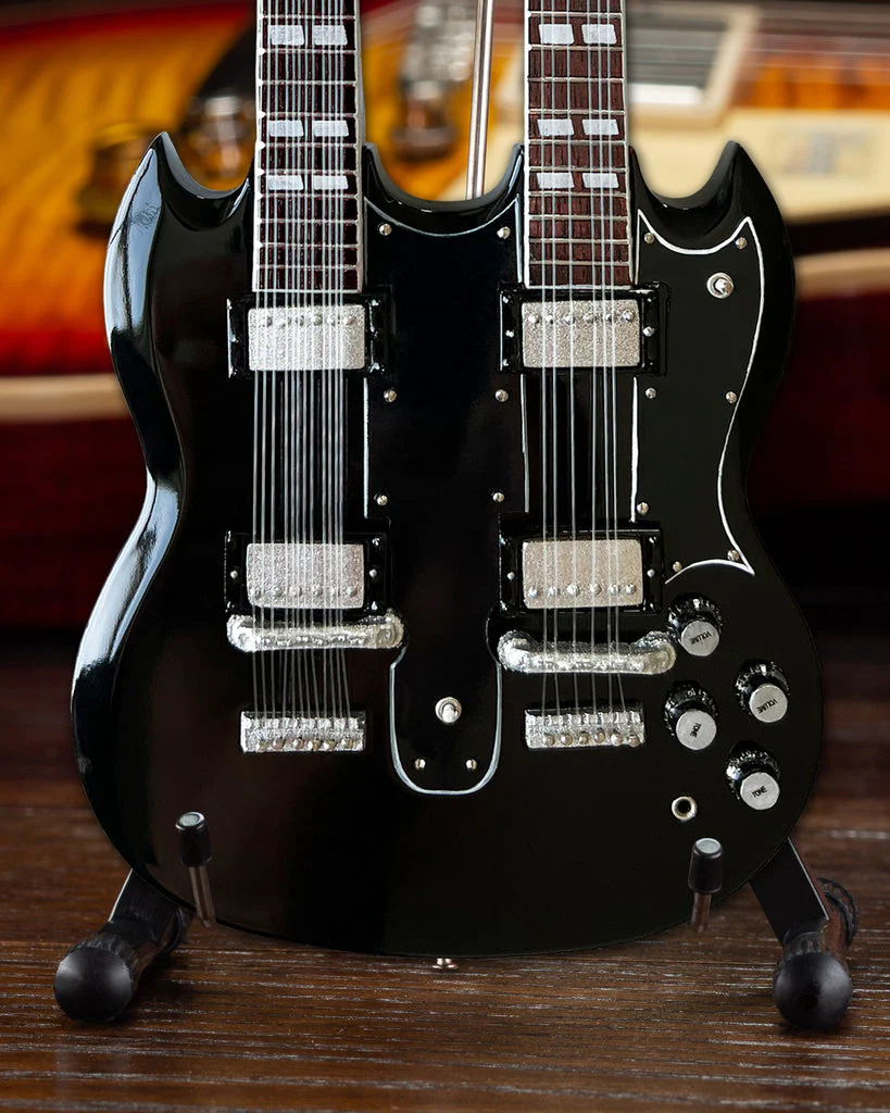 GUNS N' ROSES - SLASH - GIBSON 1966 EDS-1275 DOUBLENECK AGED MINI GUITAR - Image 3