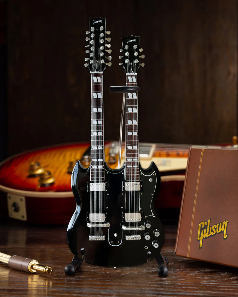 GUNS N' ROSES - SLASH - GIBSON 1966 EDS-1275 DOUBLENECK AGED MINI GUITAR - Image 4