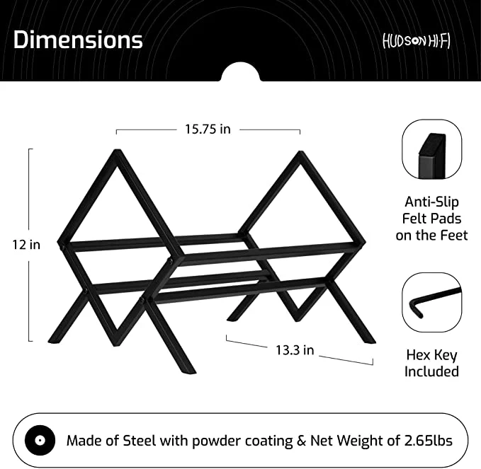 HUDSON HI-FI: KENSINGTON VINYL RECORD STORAGE BLACK HOLDER - Image 3