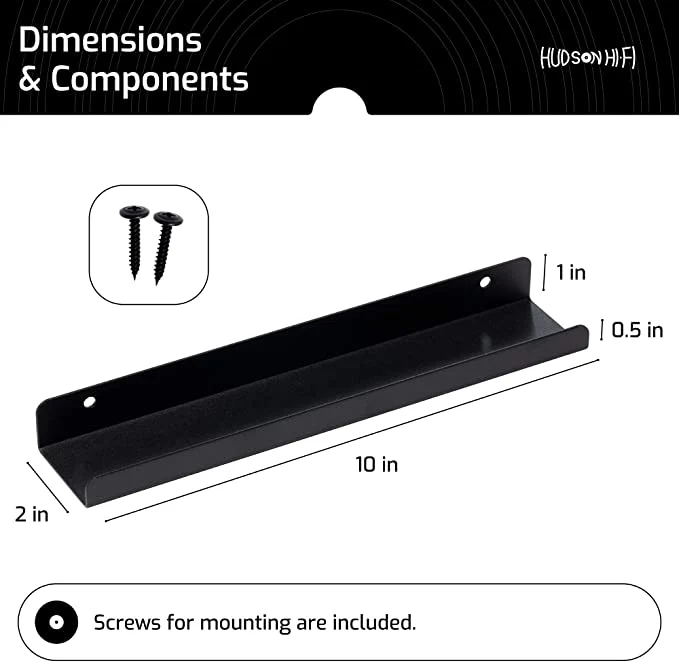 HUDSON HI-FI: LP VINYL RECORD WALL DISPLAY SHELF BLACK - Image 5