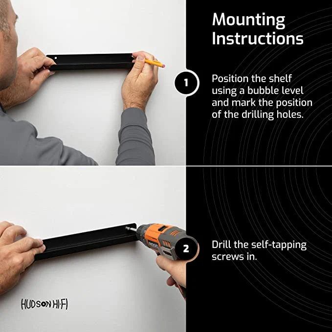 HUDSON HI-FI: LP VINYL RECORD WALL DISPLAY SHELF BLACK - Image 7