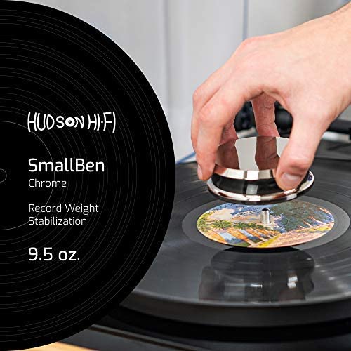 HUDSON HI-FI: SMALLBEN CHROME RECORD WEIGHT STABILIZER WITH PROTECTIVE LEATHER PAD - Image 2
