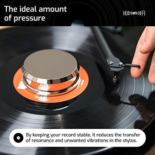 HUDSON HI-FI: SMALLBEN CHROME RECORD WEIGHT STABILIZER WITH PROTECTIVE LEATHER PAD - Image 5