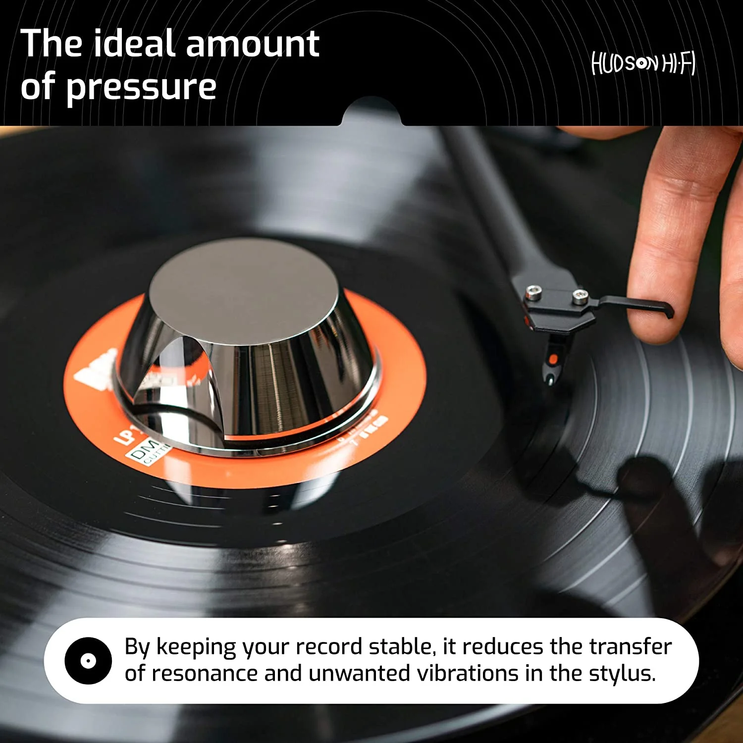 HUDSON HI-FI: SPACEBEN CHROME RECORD WEIGHT STABILIZER WITH PROTECTIVE LEATHER PAD - Image 5