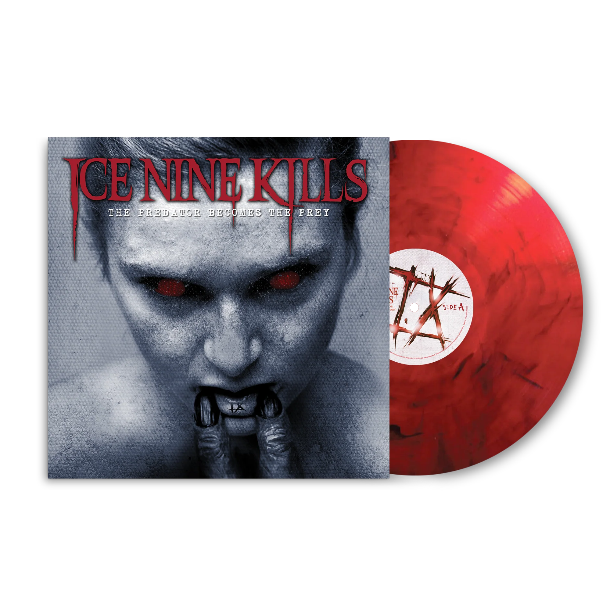 ICE NINE KILLS 'THE PREDATOR BECOMES THE PREY' LP - EXCLUSIVE - LTD. 300 - TRANSLUCENT RED/SMOKY BLACK SWIRL