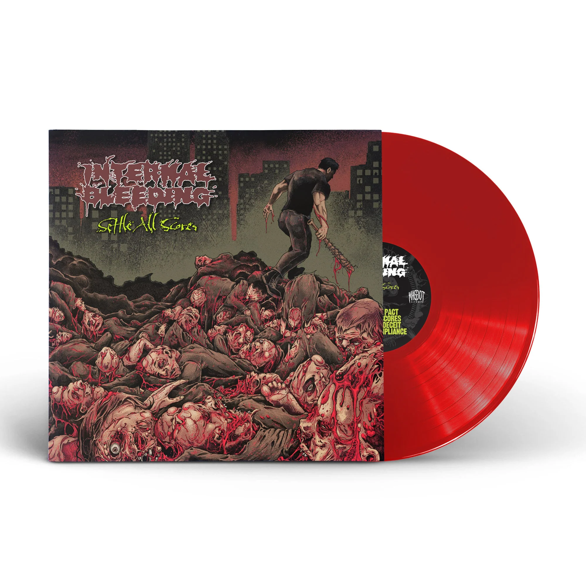 INTERNAL BLEEDING 'SETTLE ALL SCORES' LP - CLEAR RED