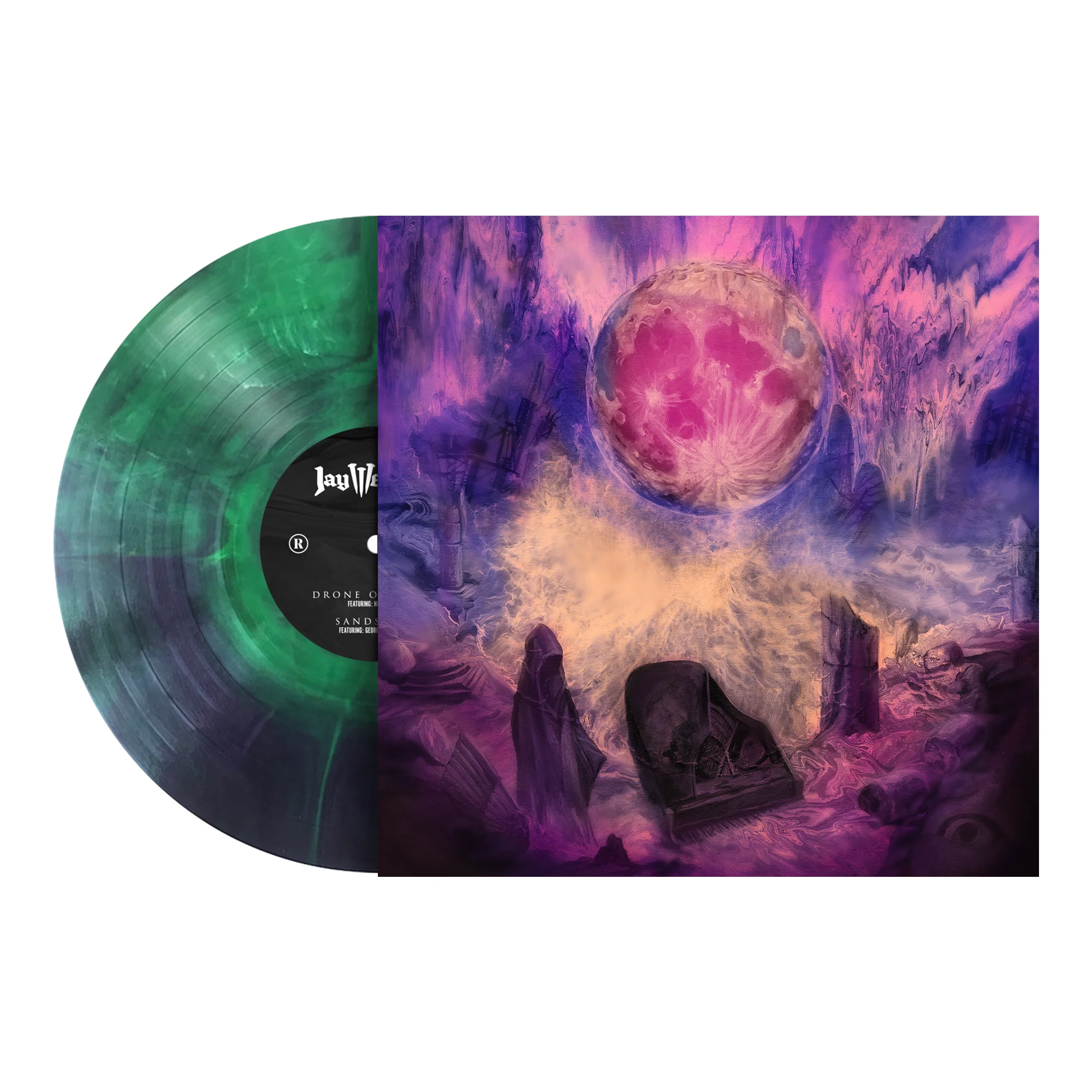 JAY WEINBERG 'DRONE OPERATOR/SANDSTONE' 12" (Exclusive “ Limited to 250, Green & Purple Starburst w/ Etched B-Side Vinyl) - Image 2