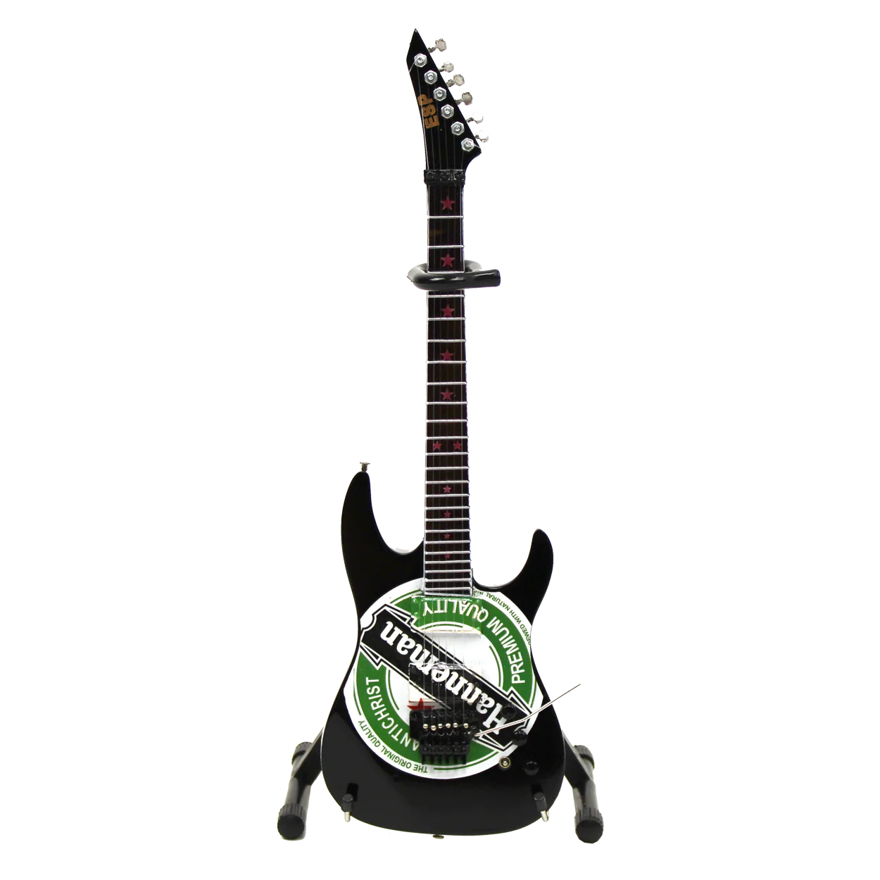 SLAYER - JEFF HANNEMAN - GREEN HEINEKEN LOGO MINI GUITAR - Image 2