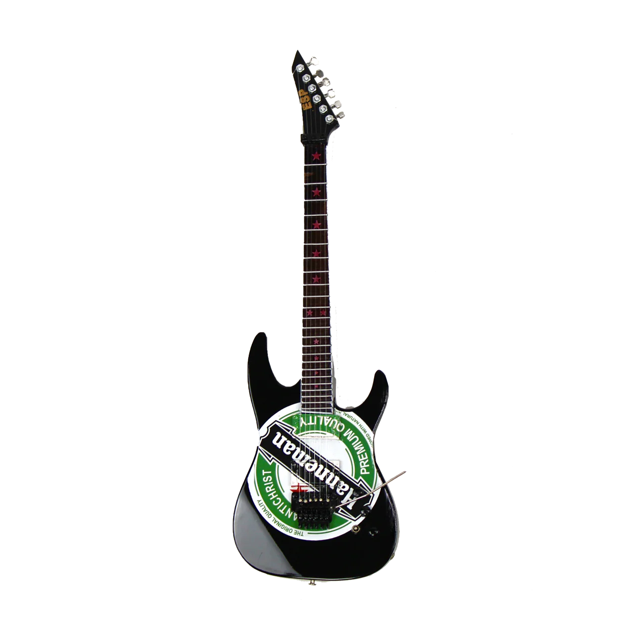 SLAYER - JEFF HANNEMAN - GREEN HEINEKEN LOGO MINI GUITAR - Image 3