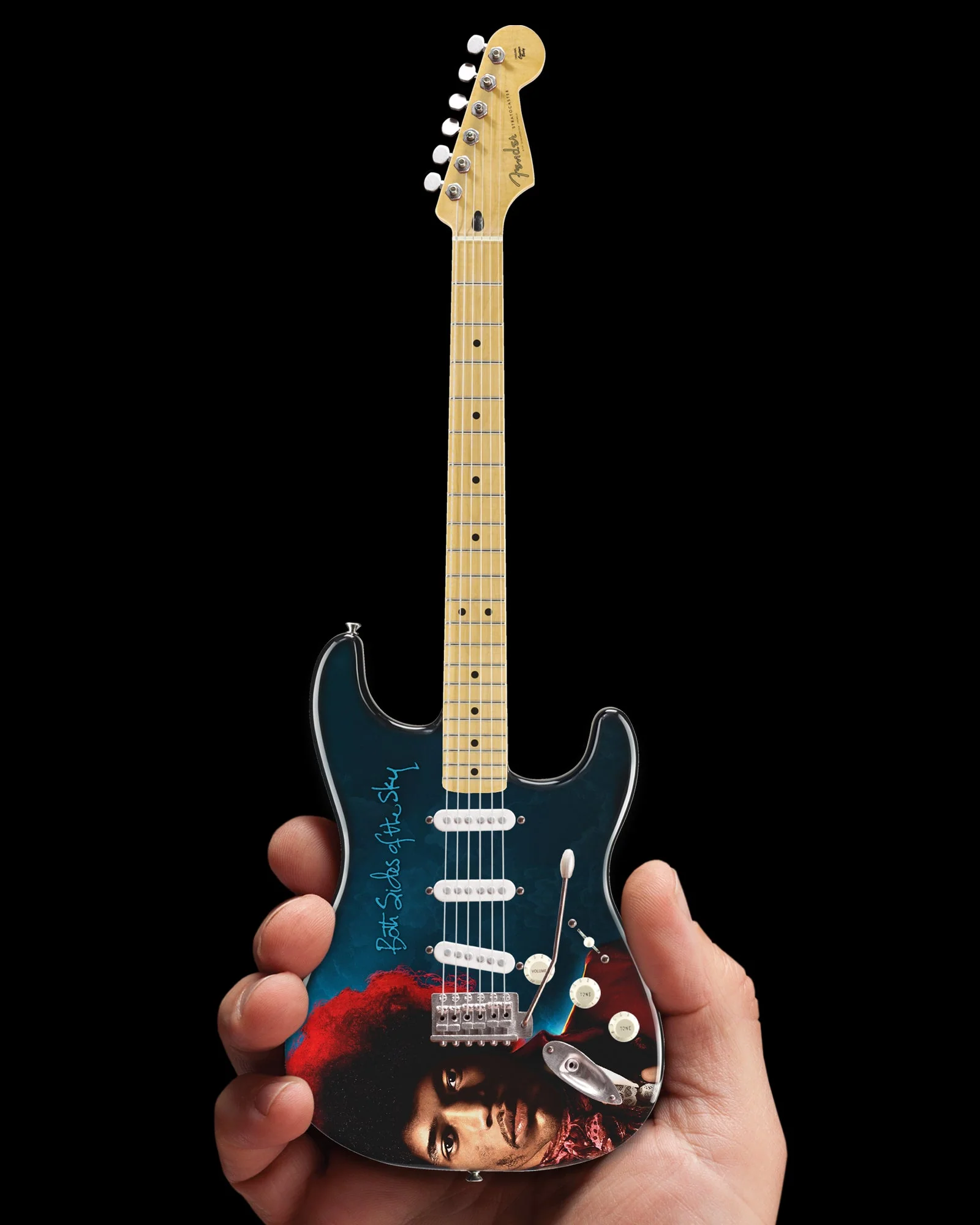 JIMI HENDRIX BOTH SIDES OF THE SKY MINI FENDER™ STRAT™ GUITAR MODEL OFFICIALLY LICENSED - Image 3
