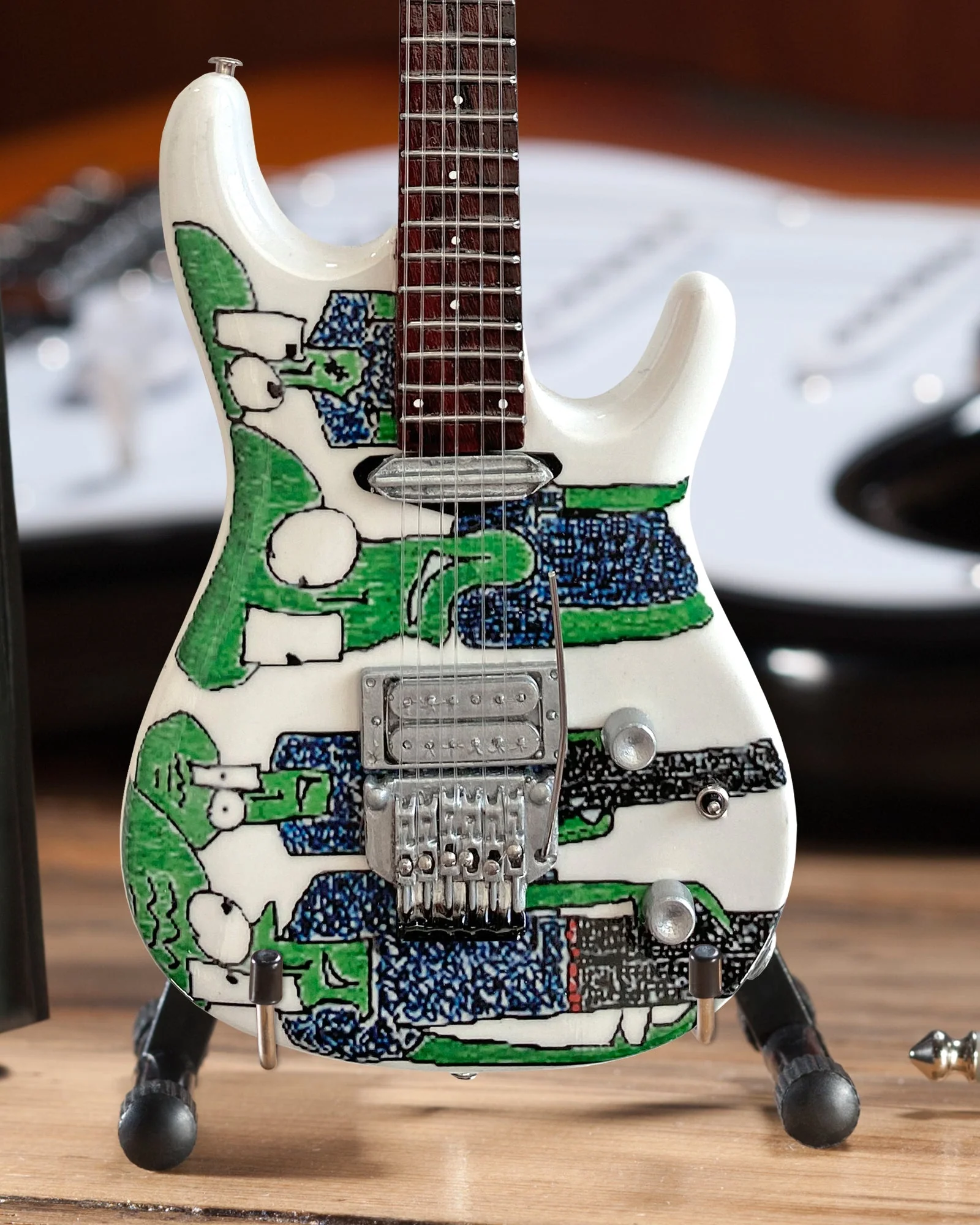 JOE SATRIANI ORIGINAL ALIEN ART MINIATURE GUITAR REPLICA COLLECTIBLE - Image 3