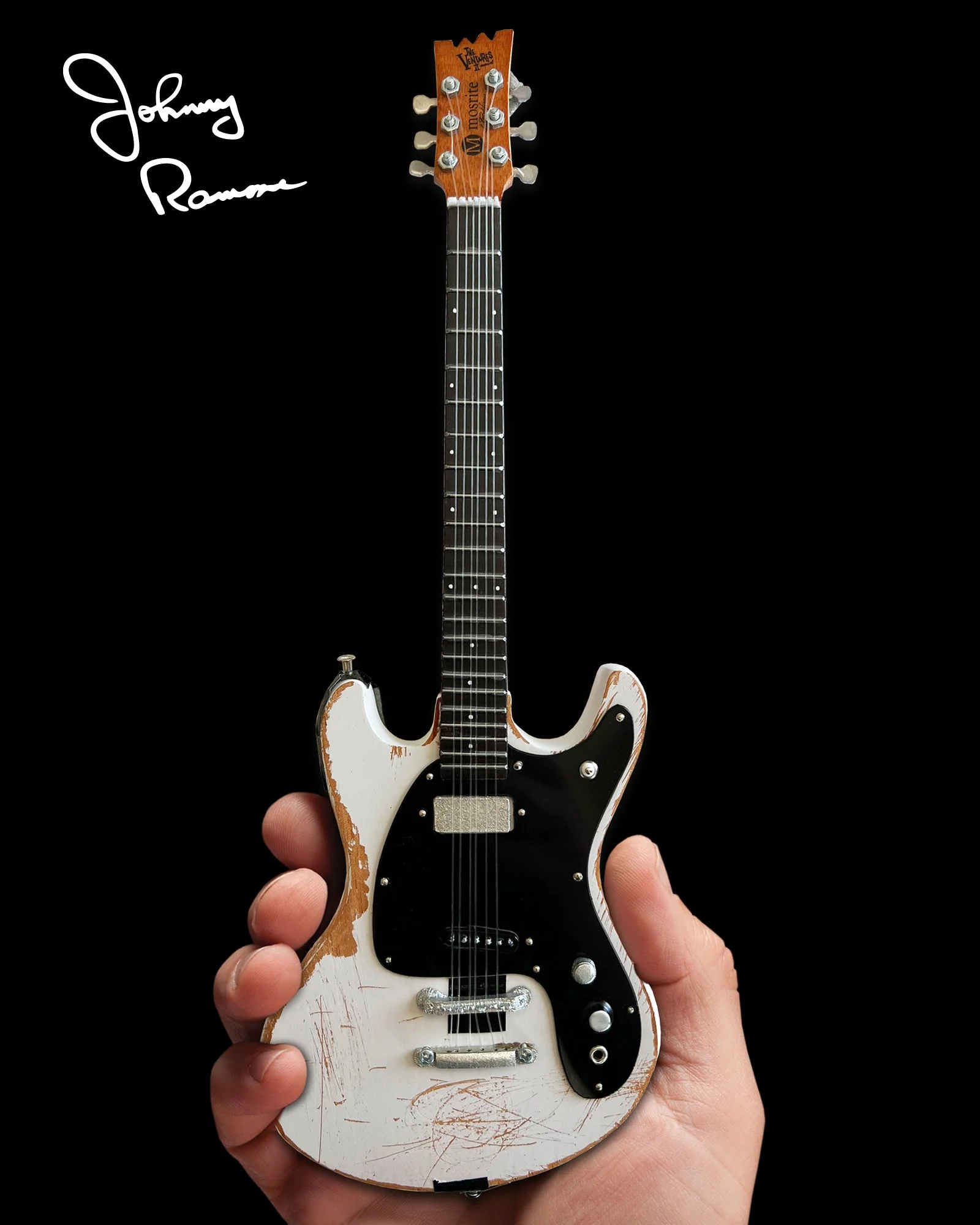 JOHNNY RAMONE SIGNATURE 1965 MOSRITE VENTURES II MINI GUITAR MODEL - Image 2