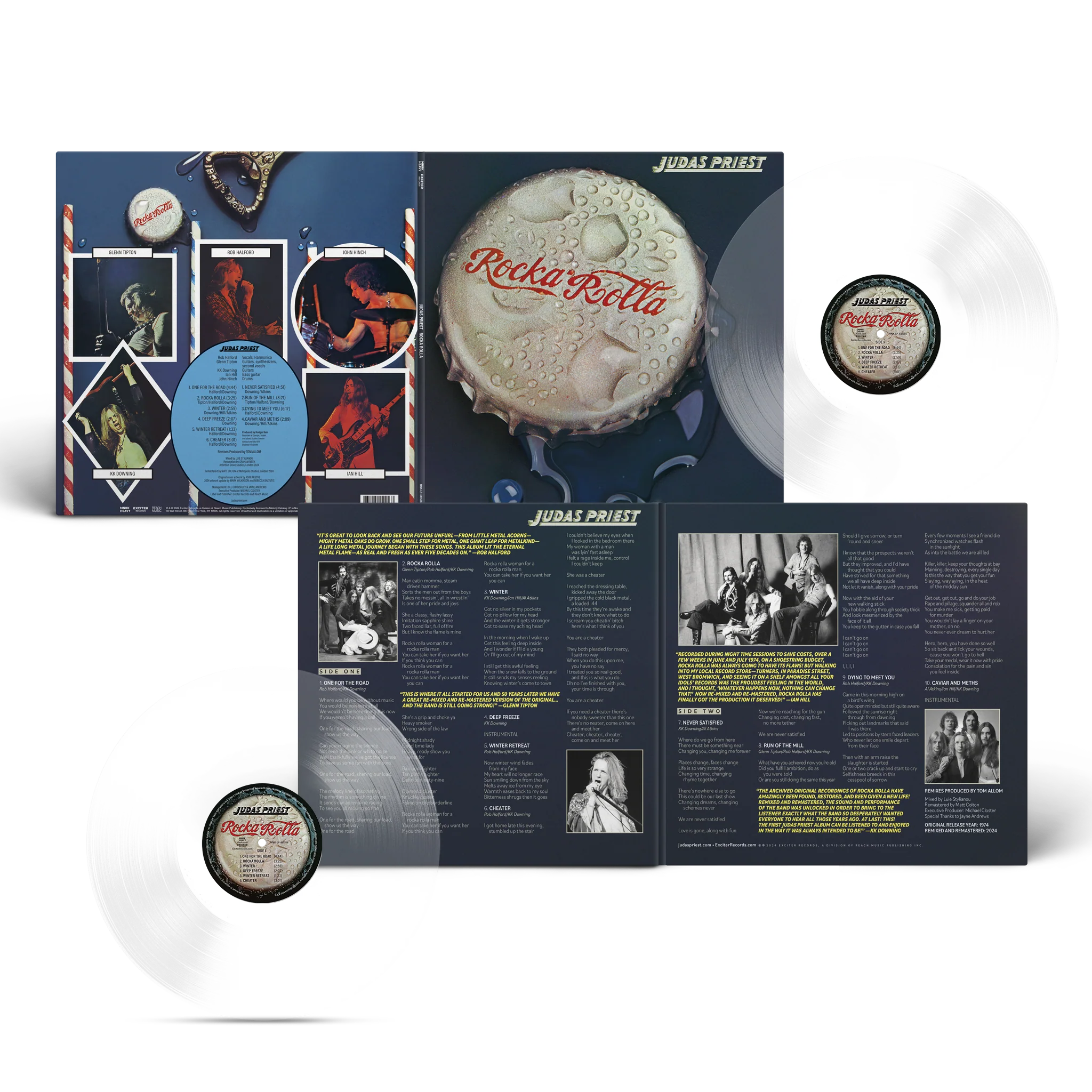 JUDAS PRIEST 'ROCKA ROLLA' 50TH ANNIVERSARY LP (Glass Clear Vinyl) - Image 3