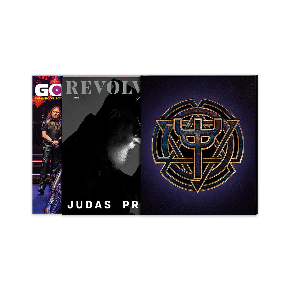 JUDAS PRIEST X REVOLVER BUNDLE - REVOLVER SPRING 2024 ISSUE & GOLDMINE SPRING 2024 ISSUE W/ BAND SIGNED 8X10" IN NUMBERED SLIPCASE + JUDAS PRIEST 'INVINCIBLE SHIELD' 2LP - LTD. 1000 - BLUE - Image 3