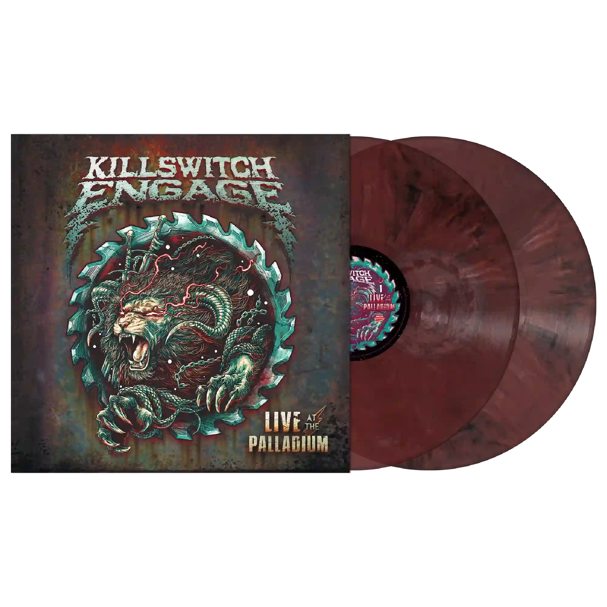 KILLSWITCH ENGAGE 'LIVE AT THE PALLADIUM' 2LP - BURGUNDY/RED/MARBLE - Image 3