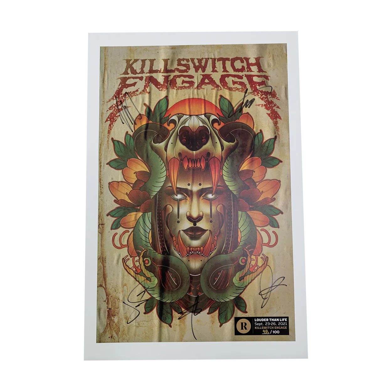 KILLSWITCH ENGAGE X REVOLVER X LOUDER THAN LIFE - SIGNED FESTIVAL POSTER