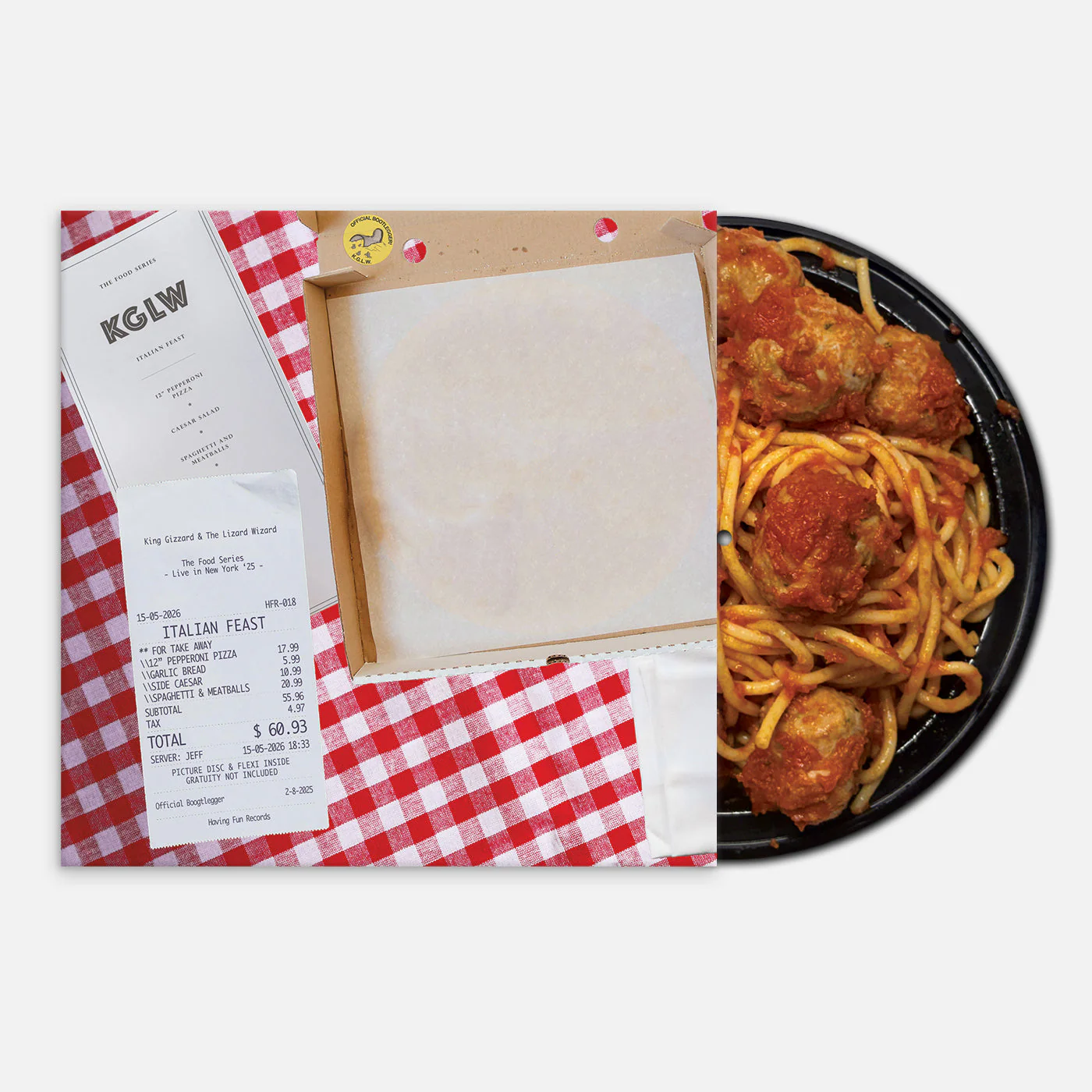 KING GIZZARD & THE LIZARD WIZARD 'ITALIAN FEAST' LP (Deluxe, Pizza & Spaghetti + Meatballs Picture Disc, Caesar Salad flexi 7" Vinyl) - Image 3