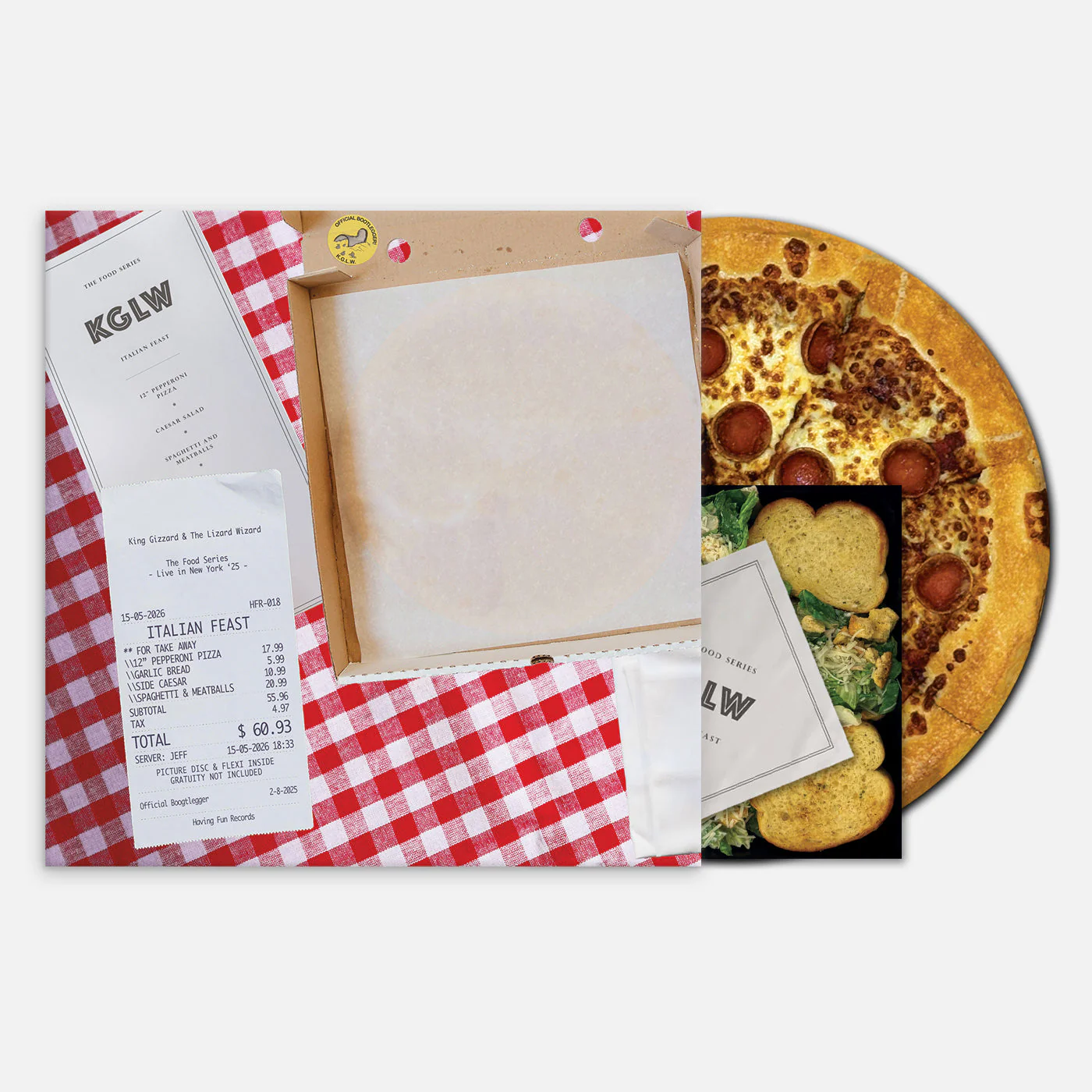KING GIZZARD & THE LIZARD WIZARD 'ITALIAN FEAST' LP (Deluxe, Pizza & Spaghetti + Meatballs Picture Disc, Caesar Salad flexi 7" Vinyl) - Image 4
